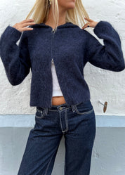 Dual Zip Hoodie - Navy