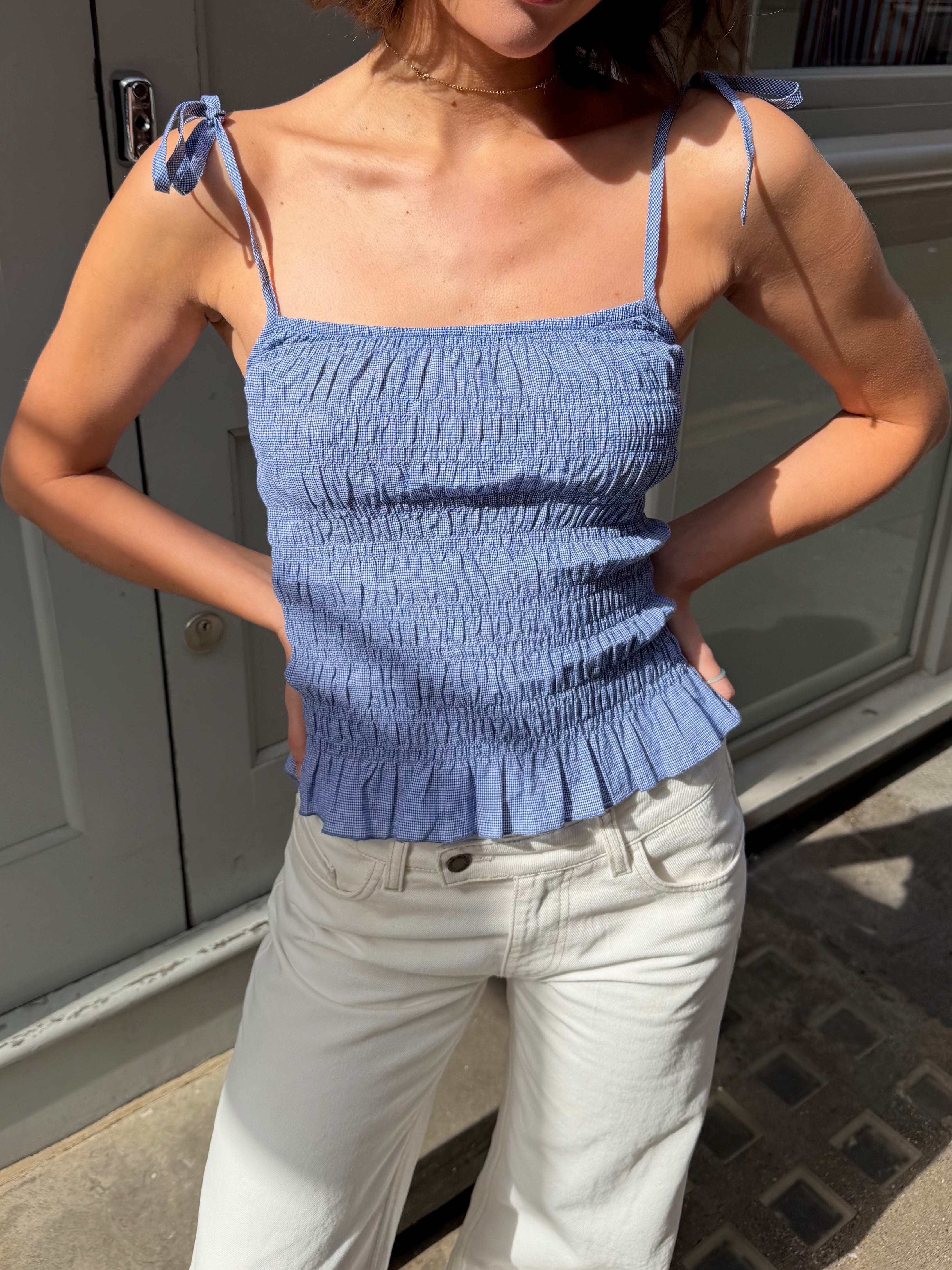 Esme Cami Top - Blue Check