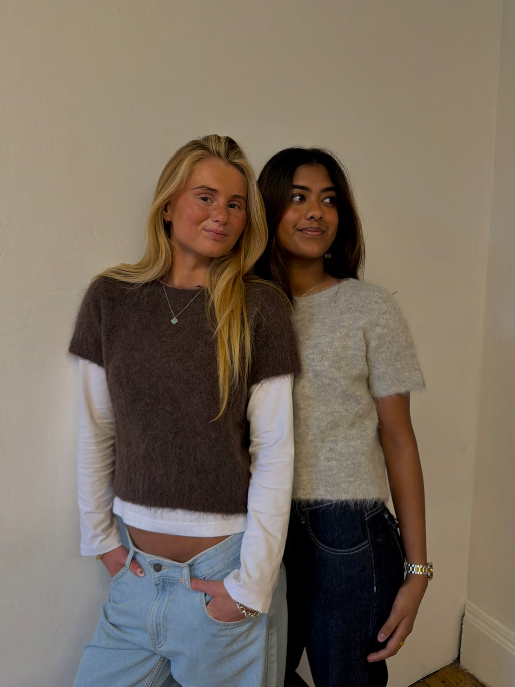 Short Sleeve Knit - Brown