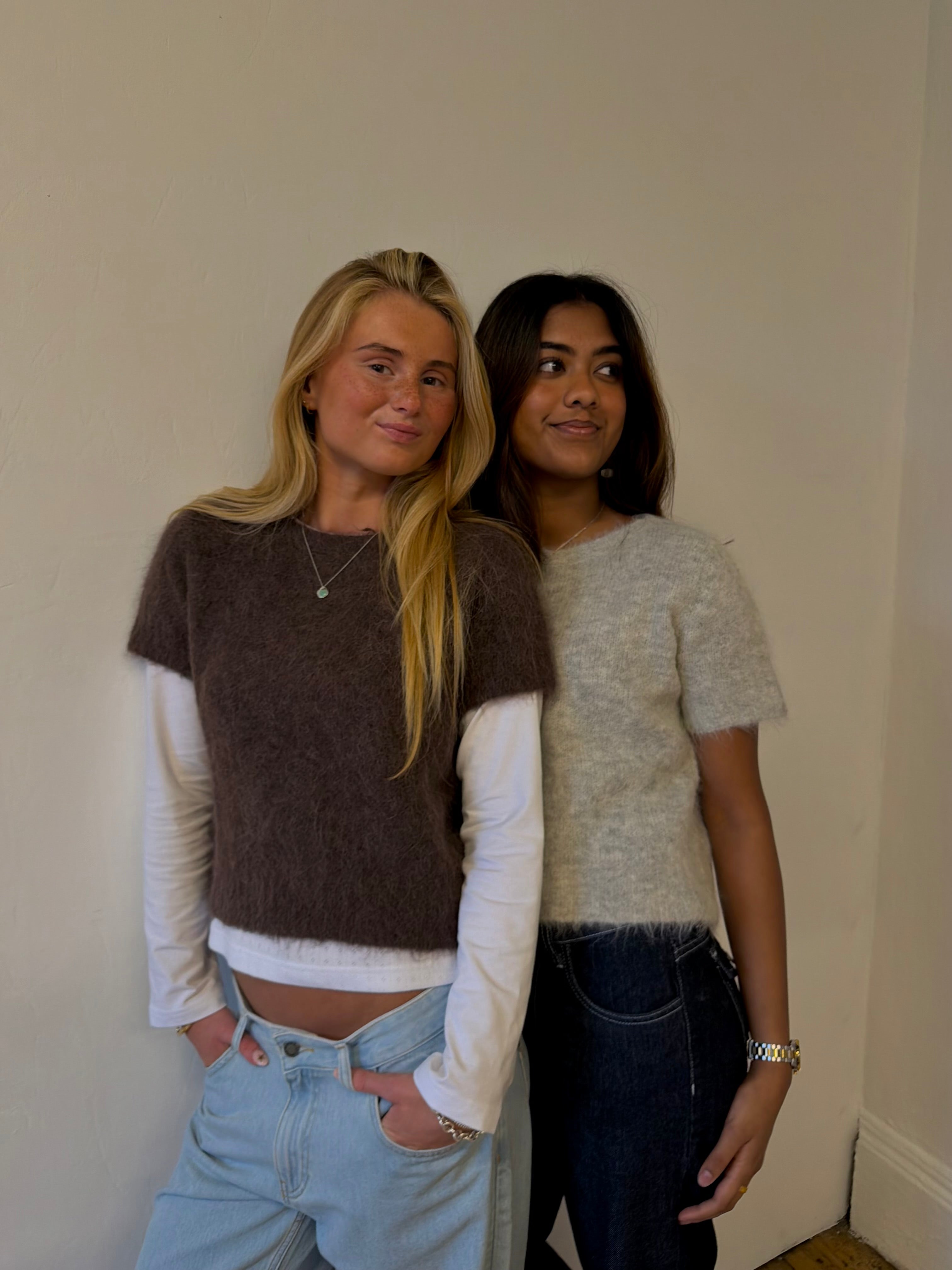 Short Sleeve Knit - Brown