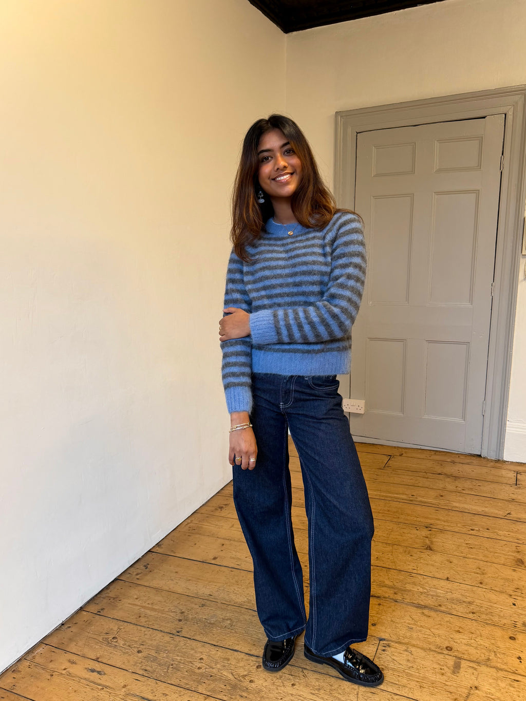Cara Jumper - Blue & Grey