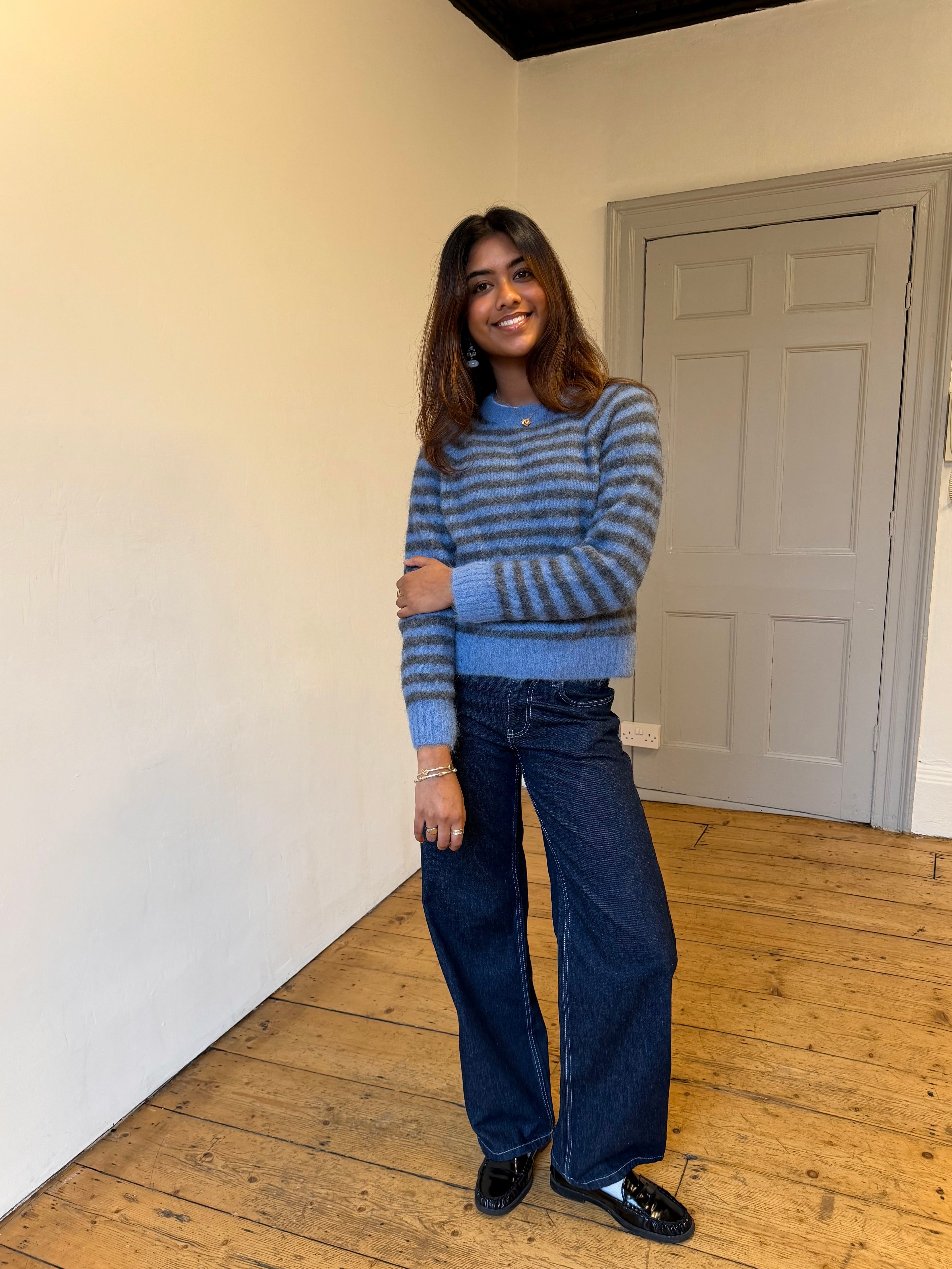 Cara Jumper - Blue & Grey
