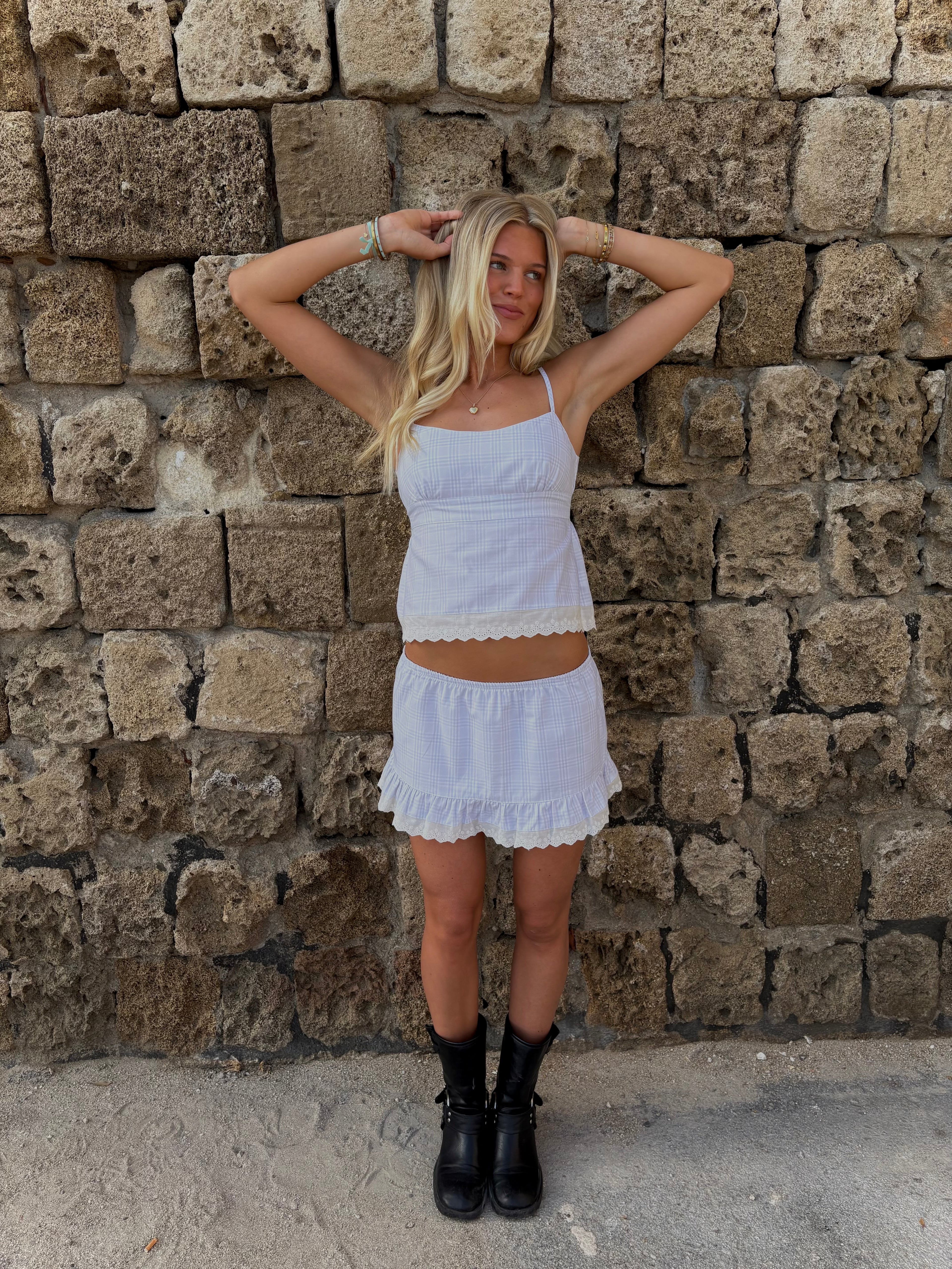 Sylvie Skirt - Blue Check