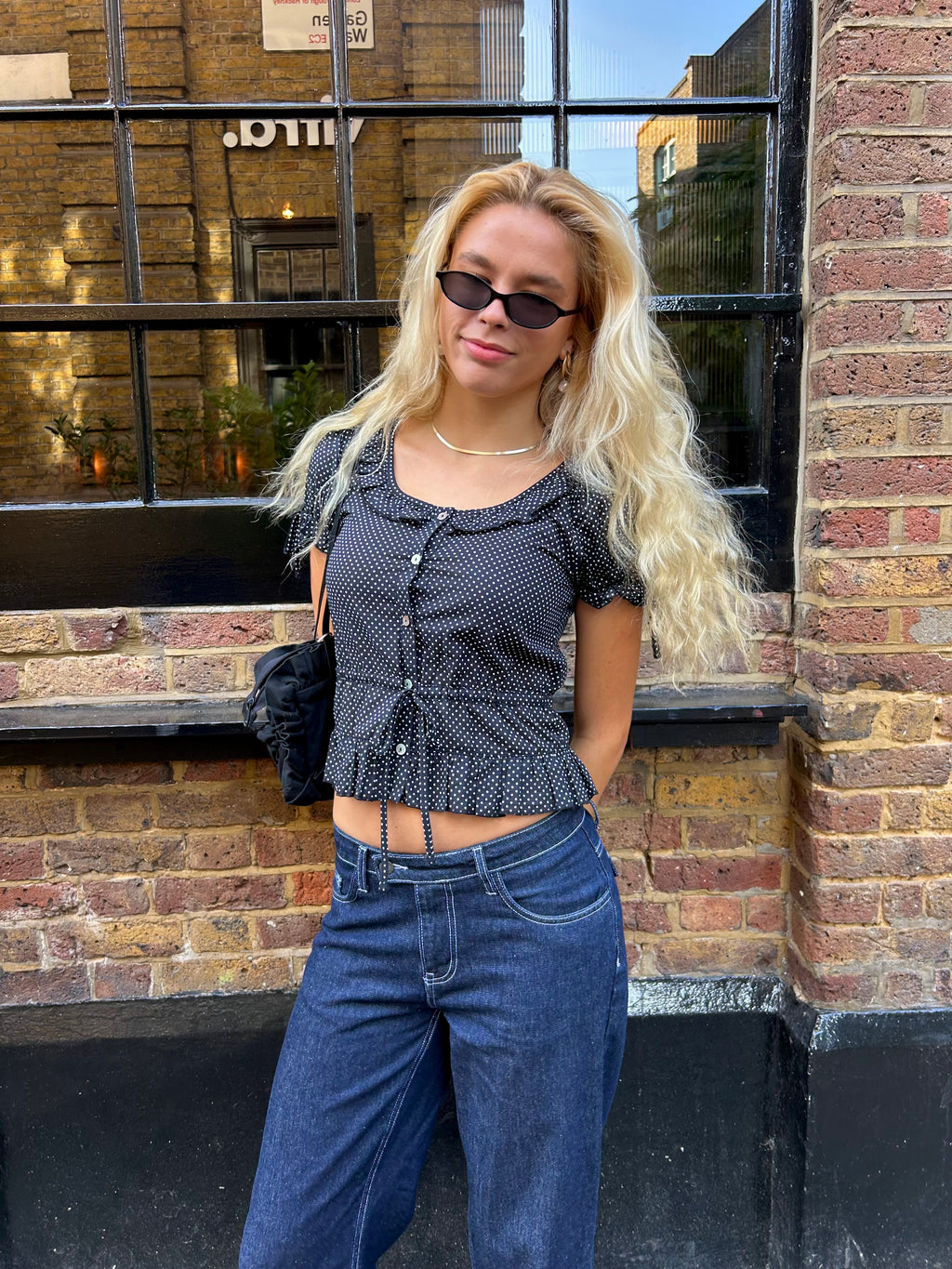 Ines Blouse - Black Polka Dot (Short Sleeve)