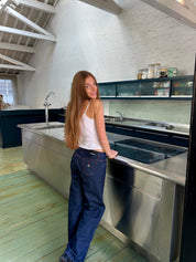 The Nina Jeans - Indigo & Red
