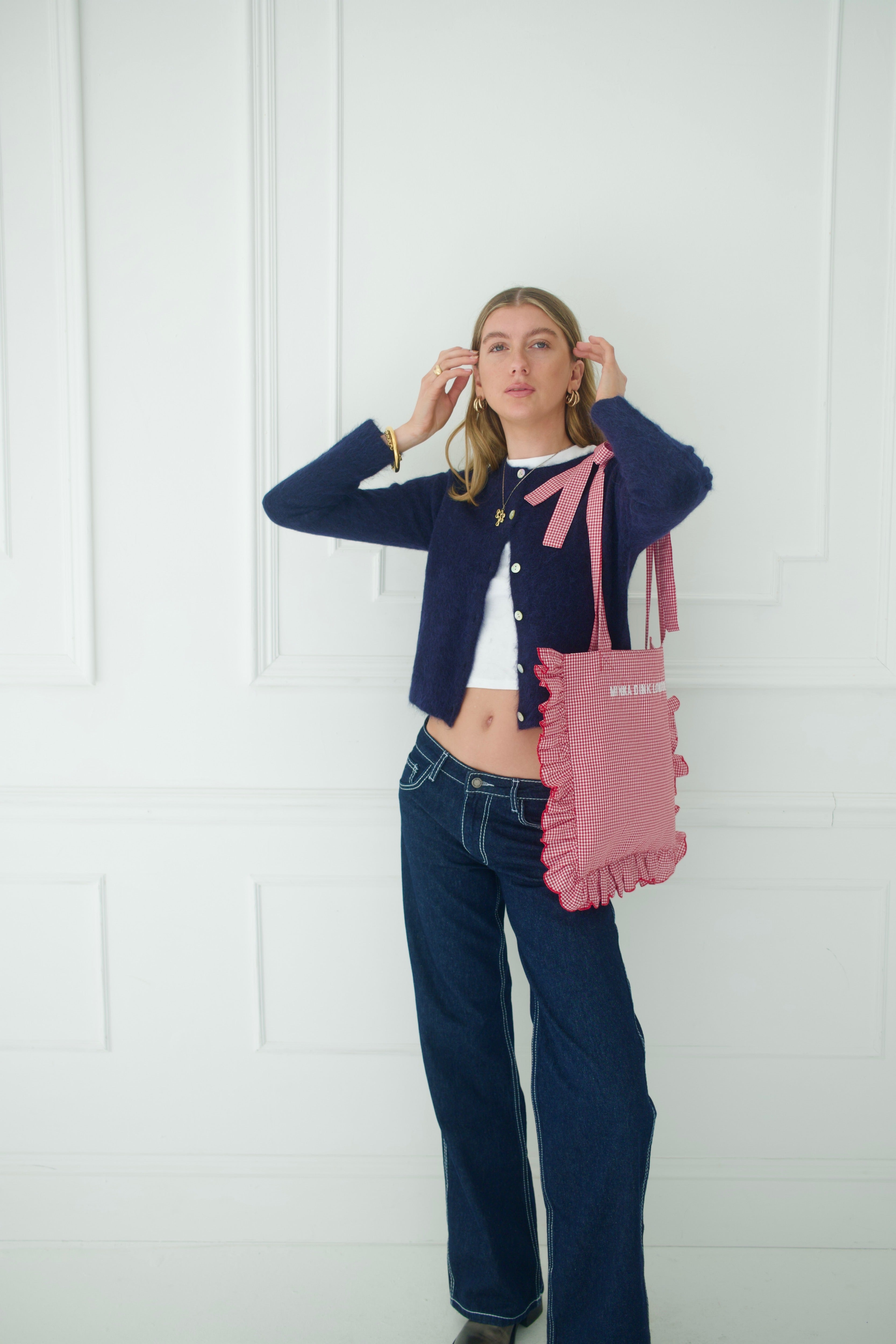 Gingham Tote Bag - Red
