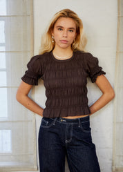 The Emmie Blouse - Brown