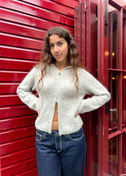 Dual Zip Hoodie - Light Grey