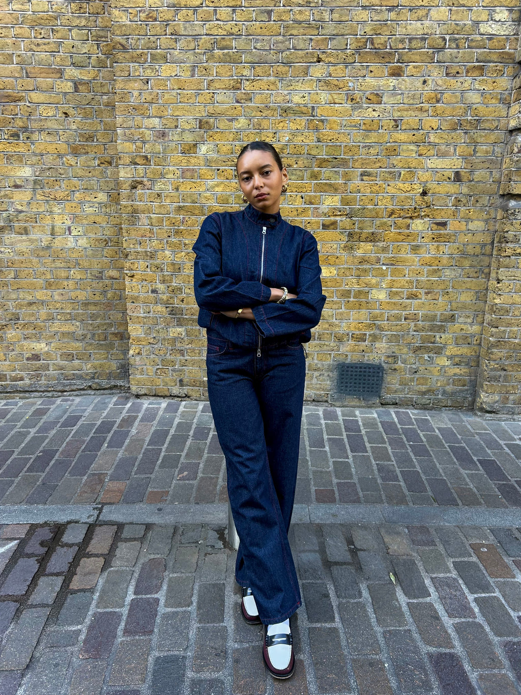 Nina Jacket - Indigo & Red