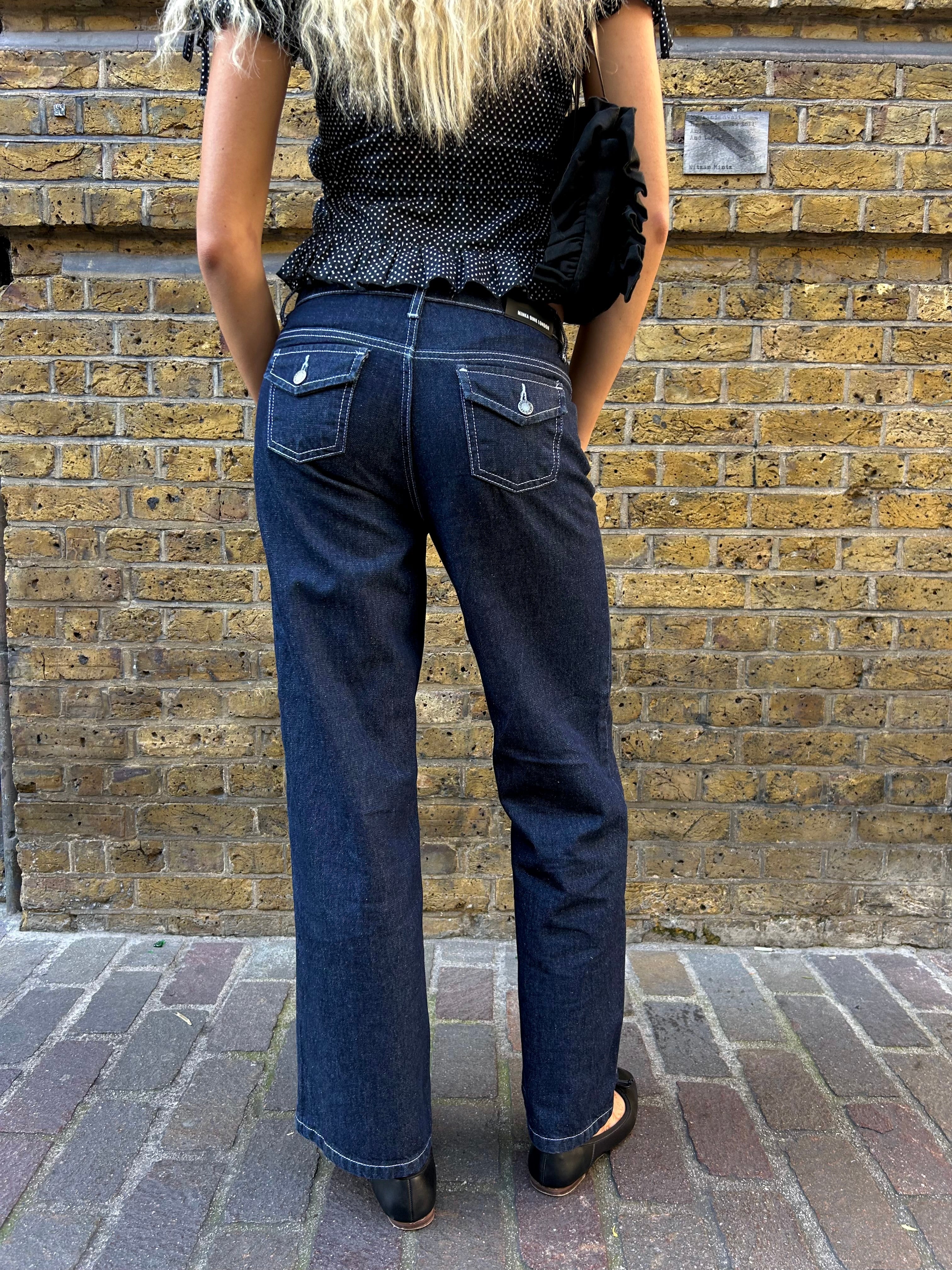The Nina Jeans - Indigo & White