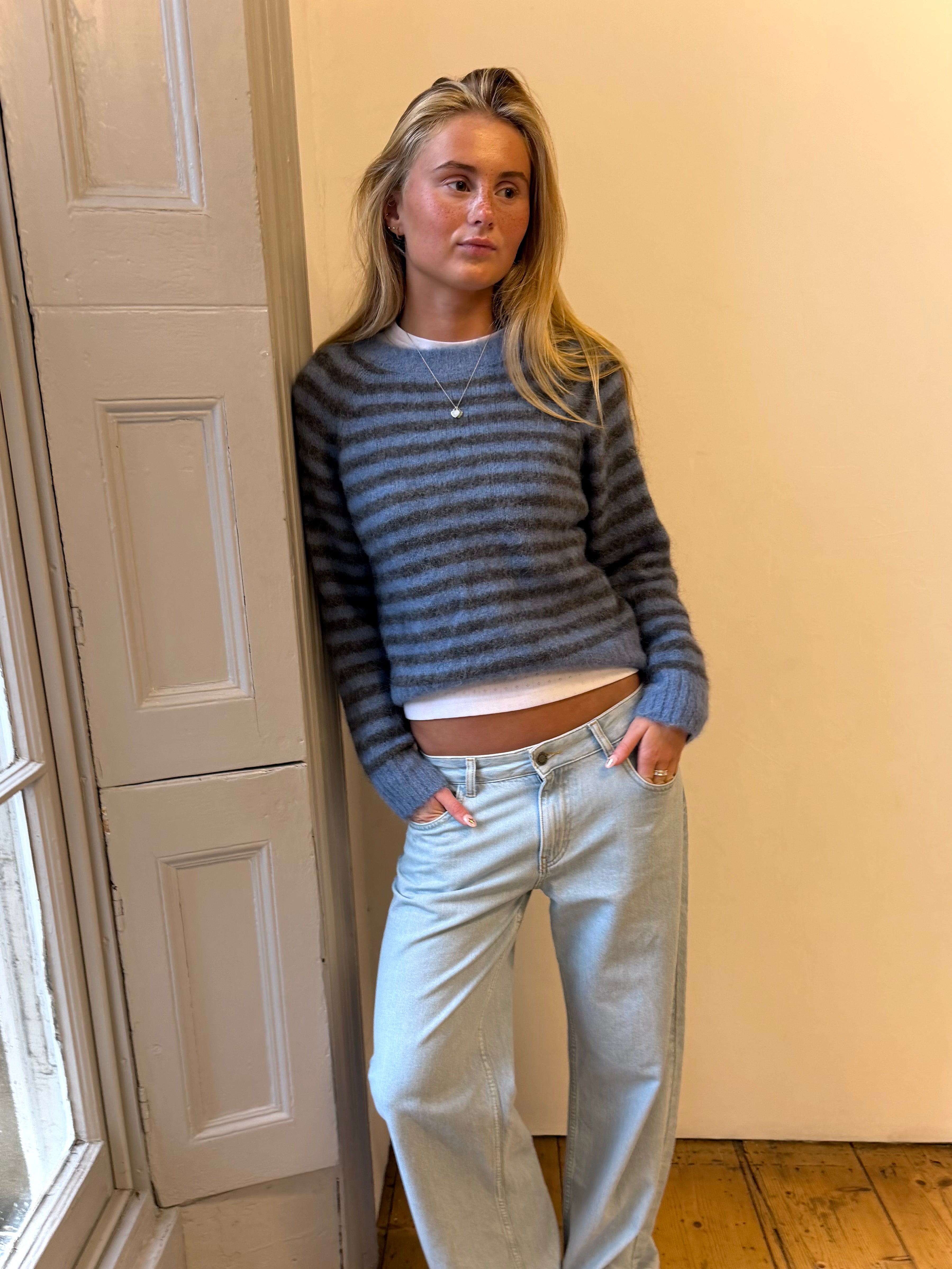 Cara Jumper - Blue & Grey