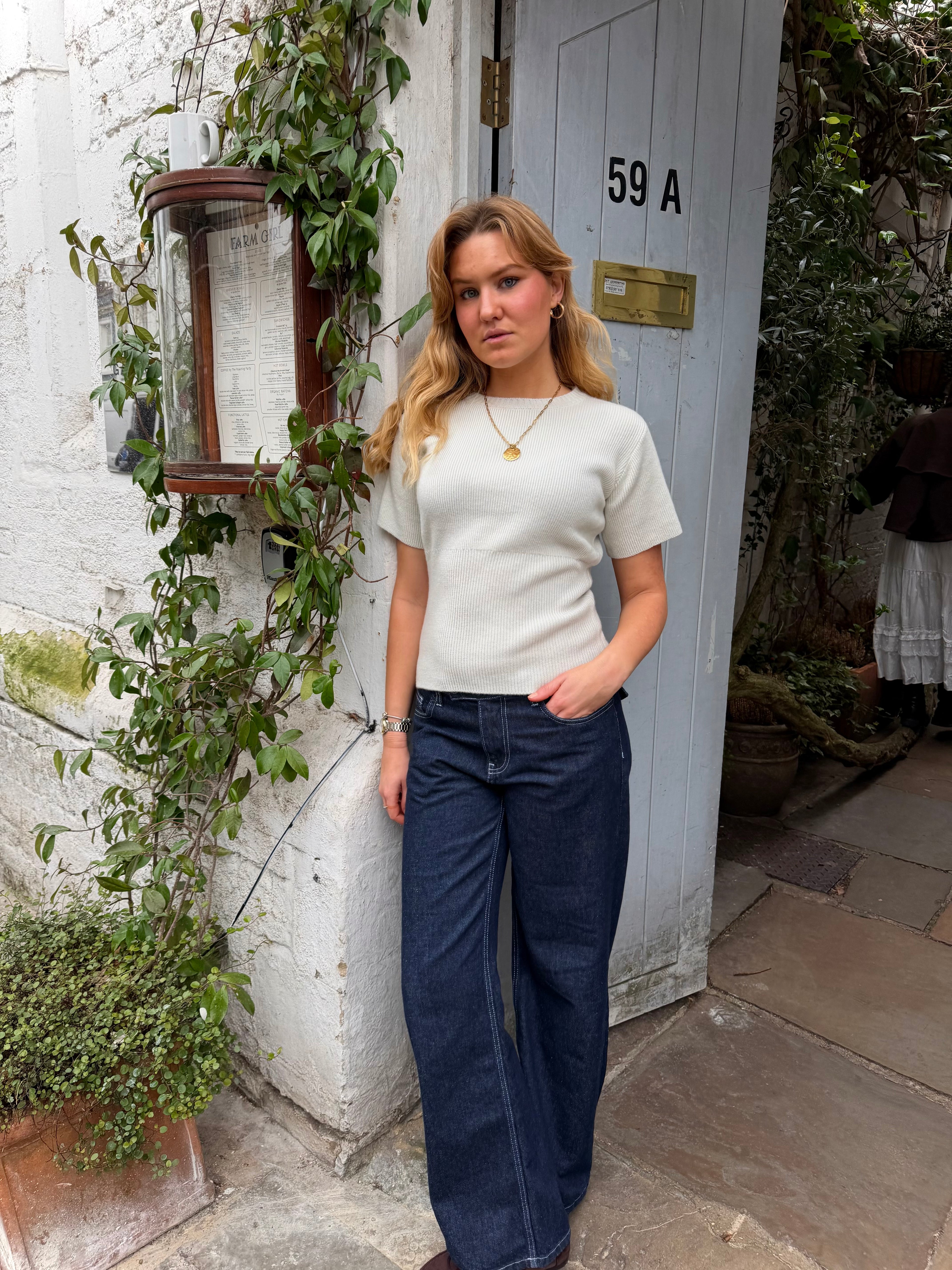 Sofie Knit Top - Duck Egg