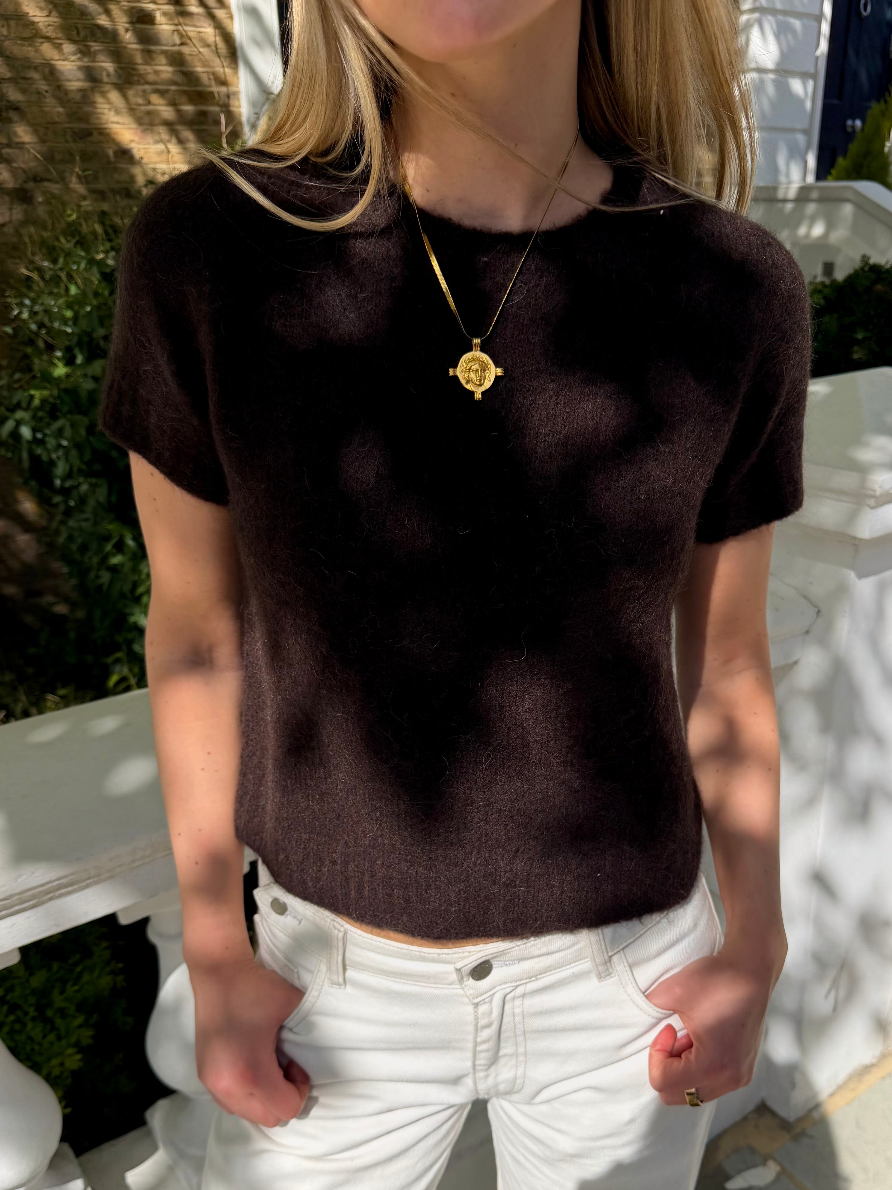 The Short Sleeve Knit - Chocolate