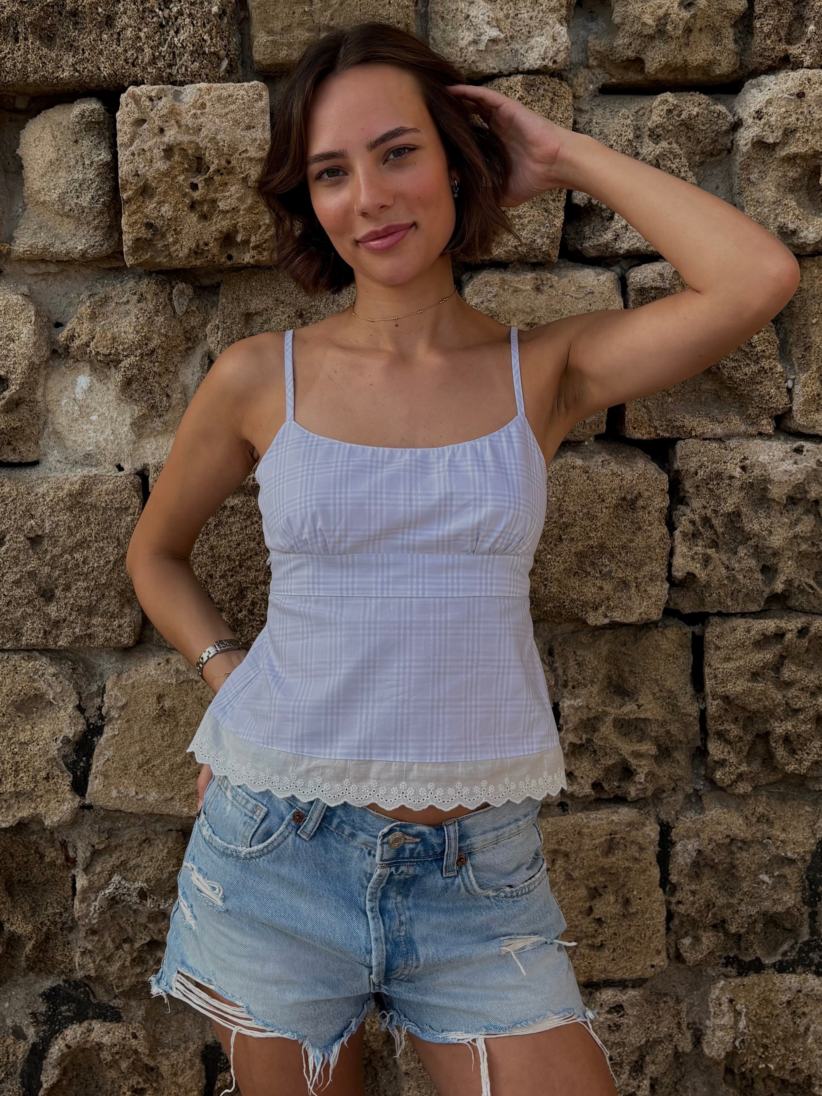 Sylvie Top - Blue Check