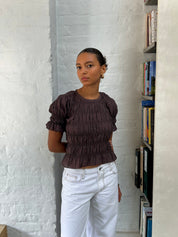 The Emmie Blouse - Brown