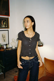 Ines Blouse - Black Polka Dot (Short Sleeve)