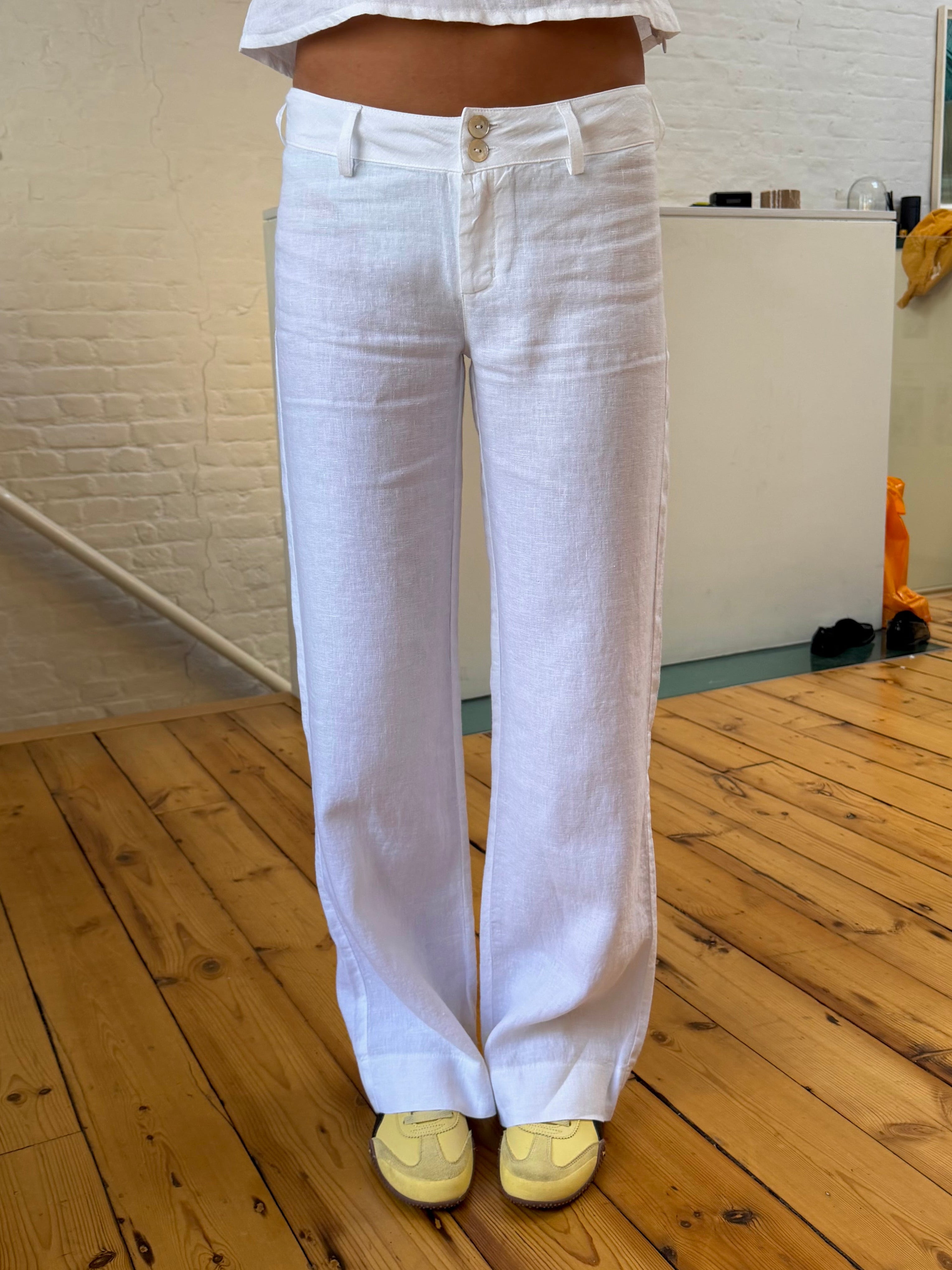 Arla Linen Trousers - White
