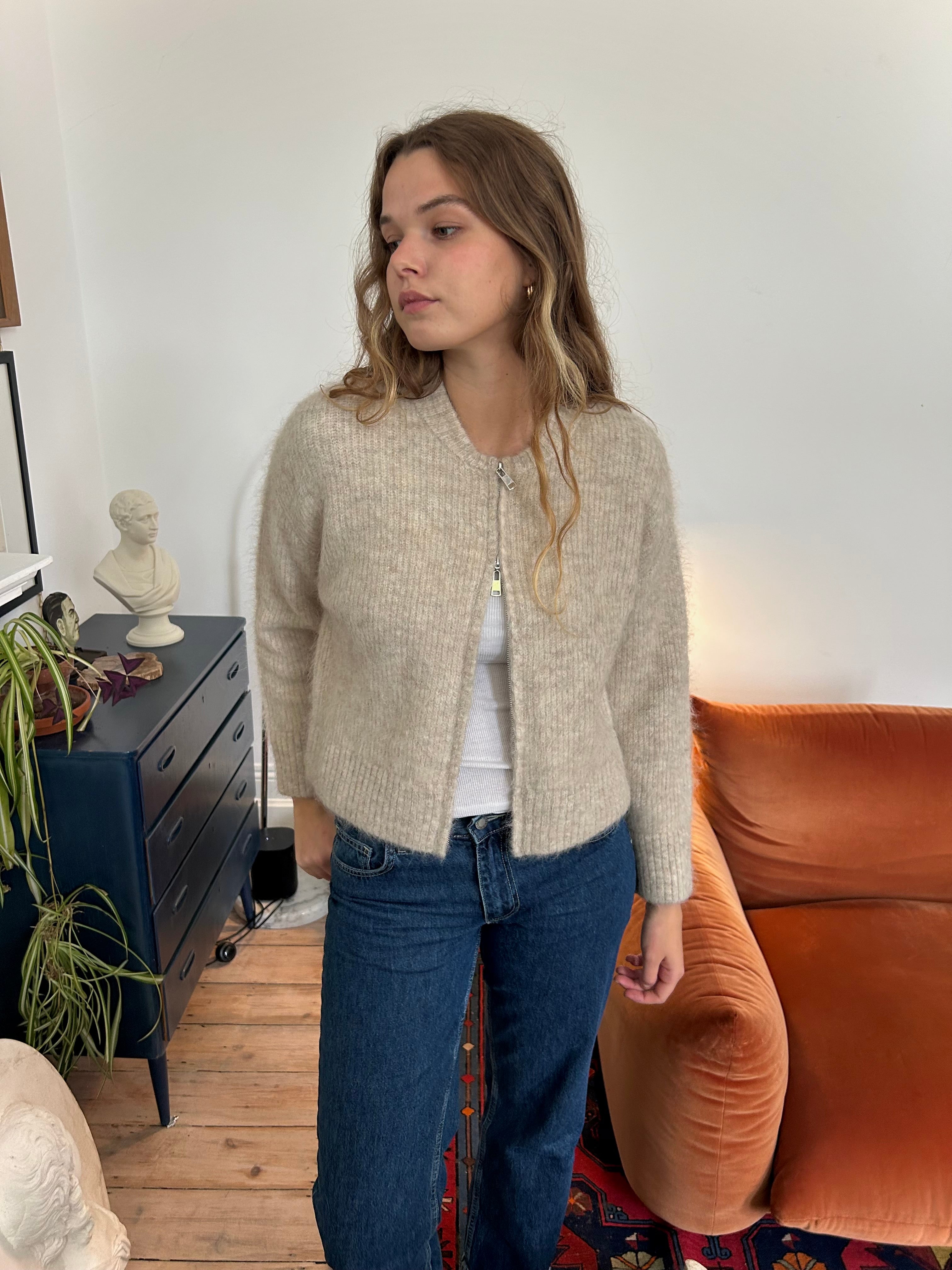 Dual Zip Bomber - Beige