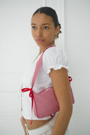Gingham Shoulder Bag - Red