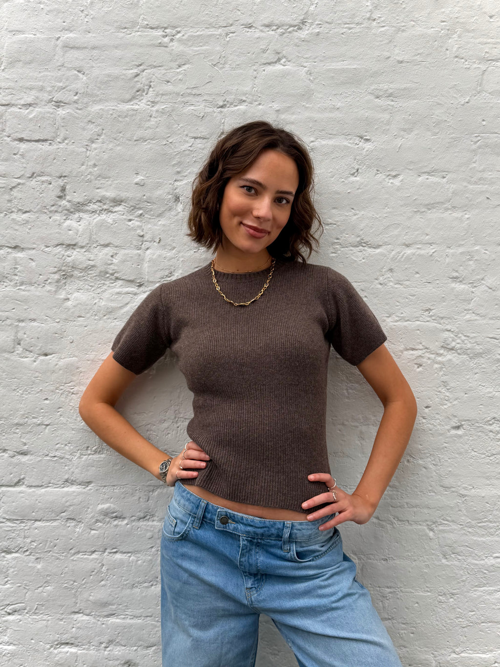 Sofie Knit Top - Brown