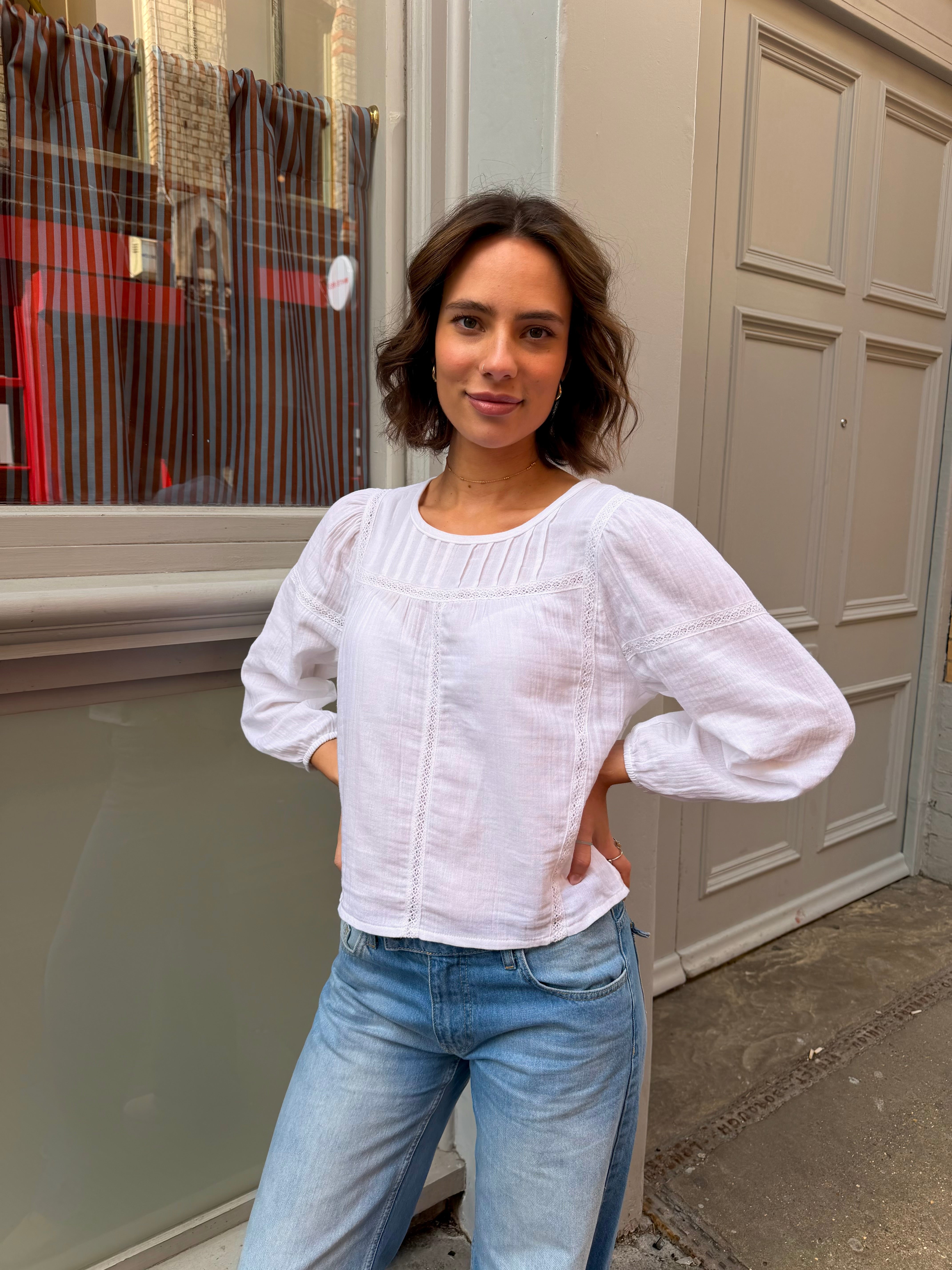 トップス lara Lara Top - White – Minka Dink London