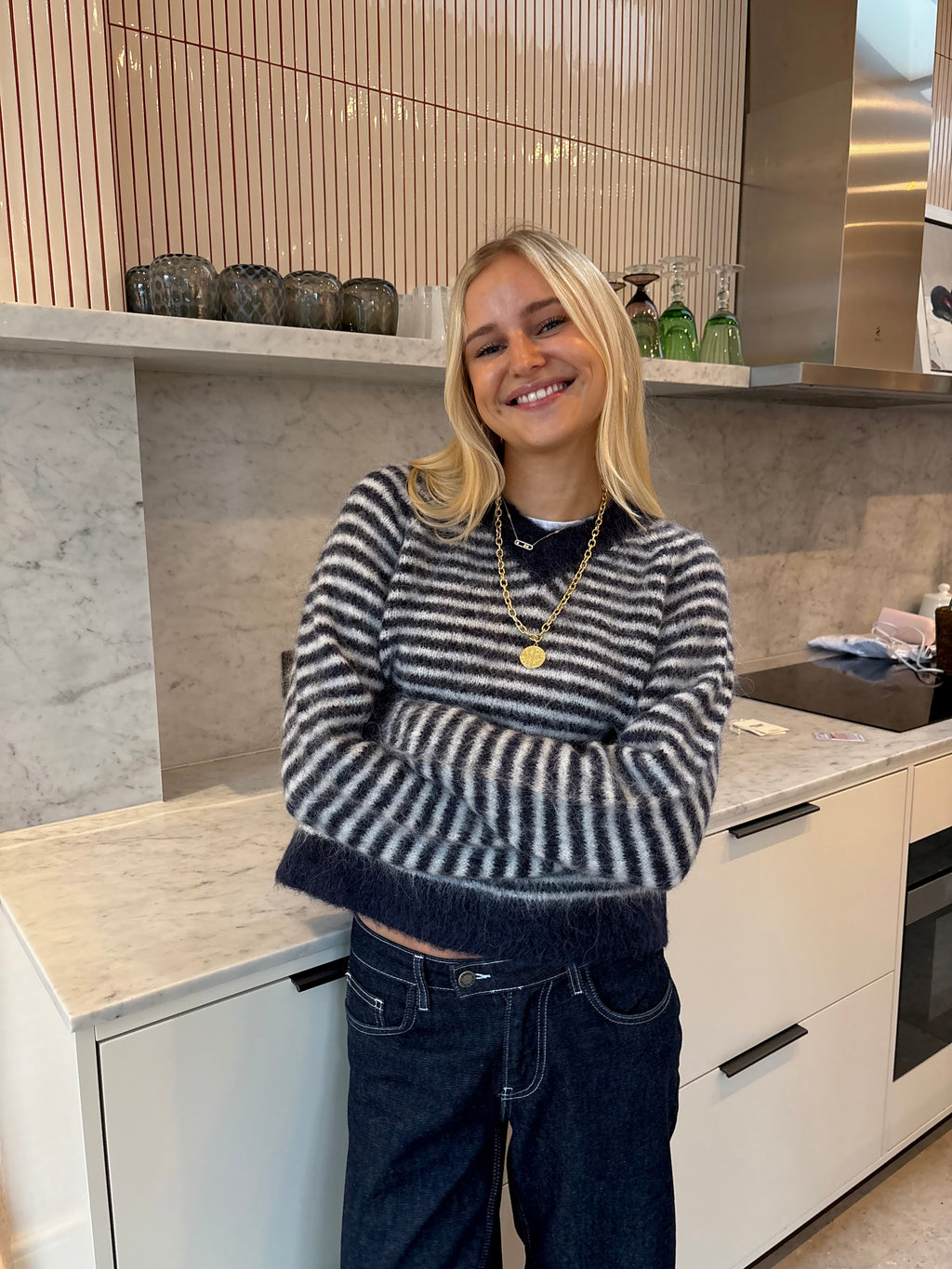 Orla Jumper - Navy Stripe