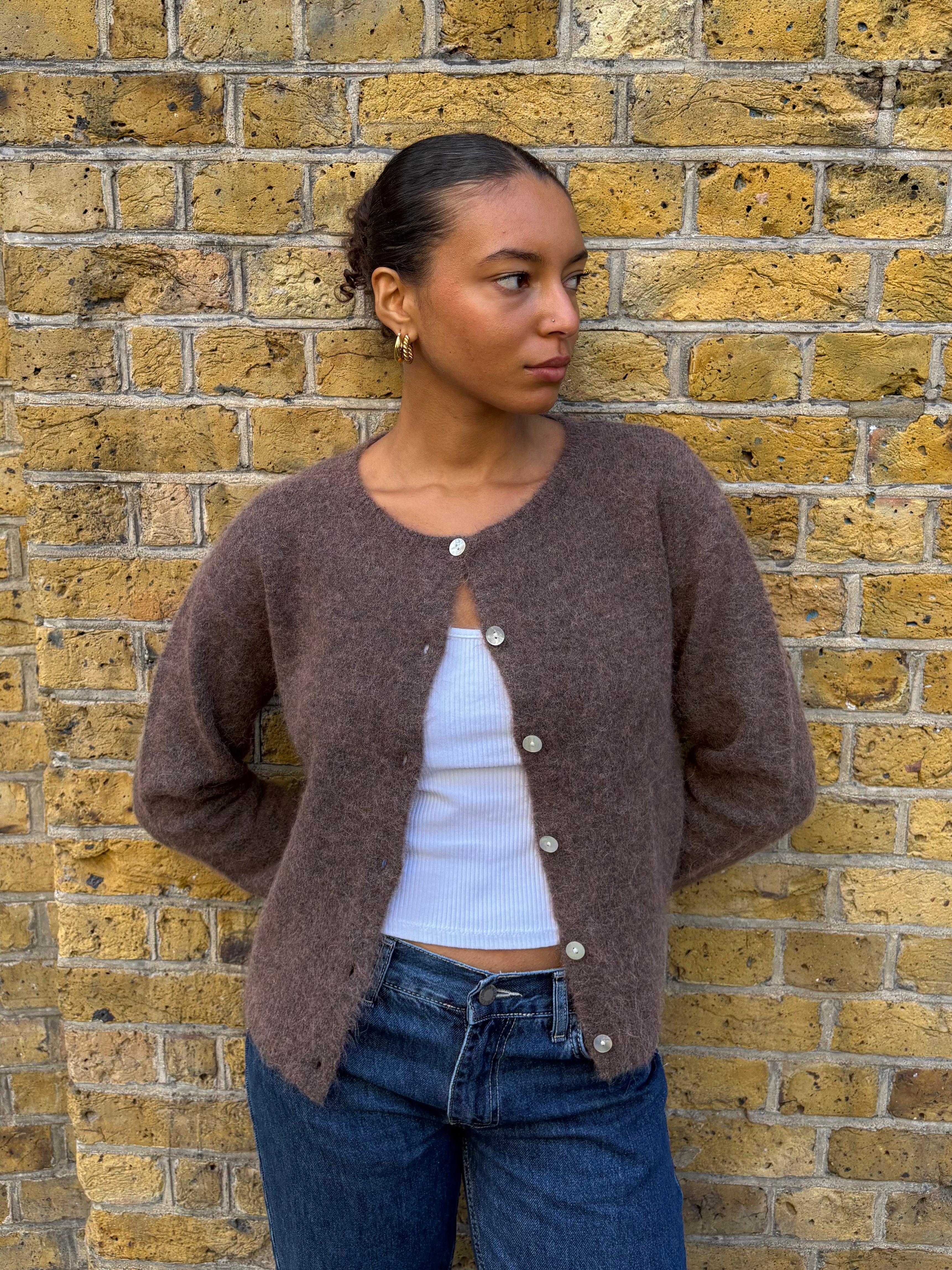 Brown Elsa Cardigan | Knitwear – Minka Dink London