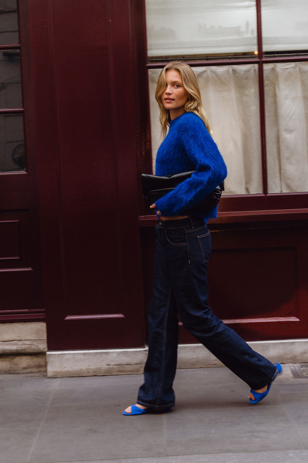Florence Crew Neck Jumper - Cobalt