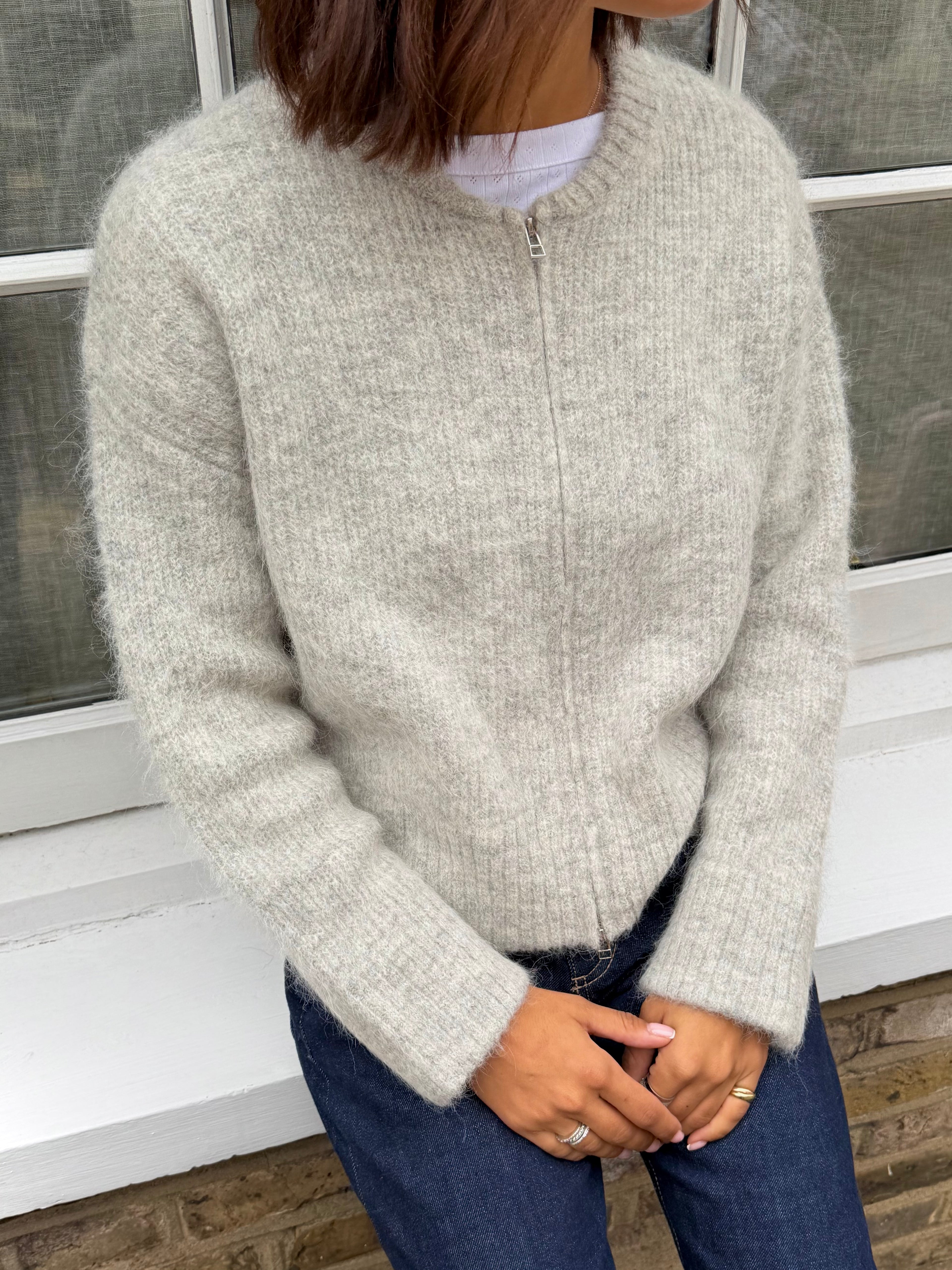 Dual Zip Bomber - Light Grey