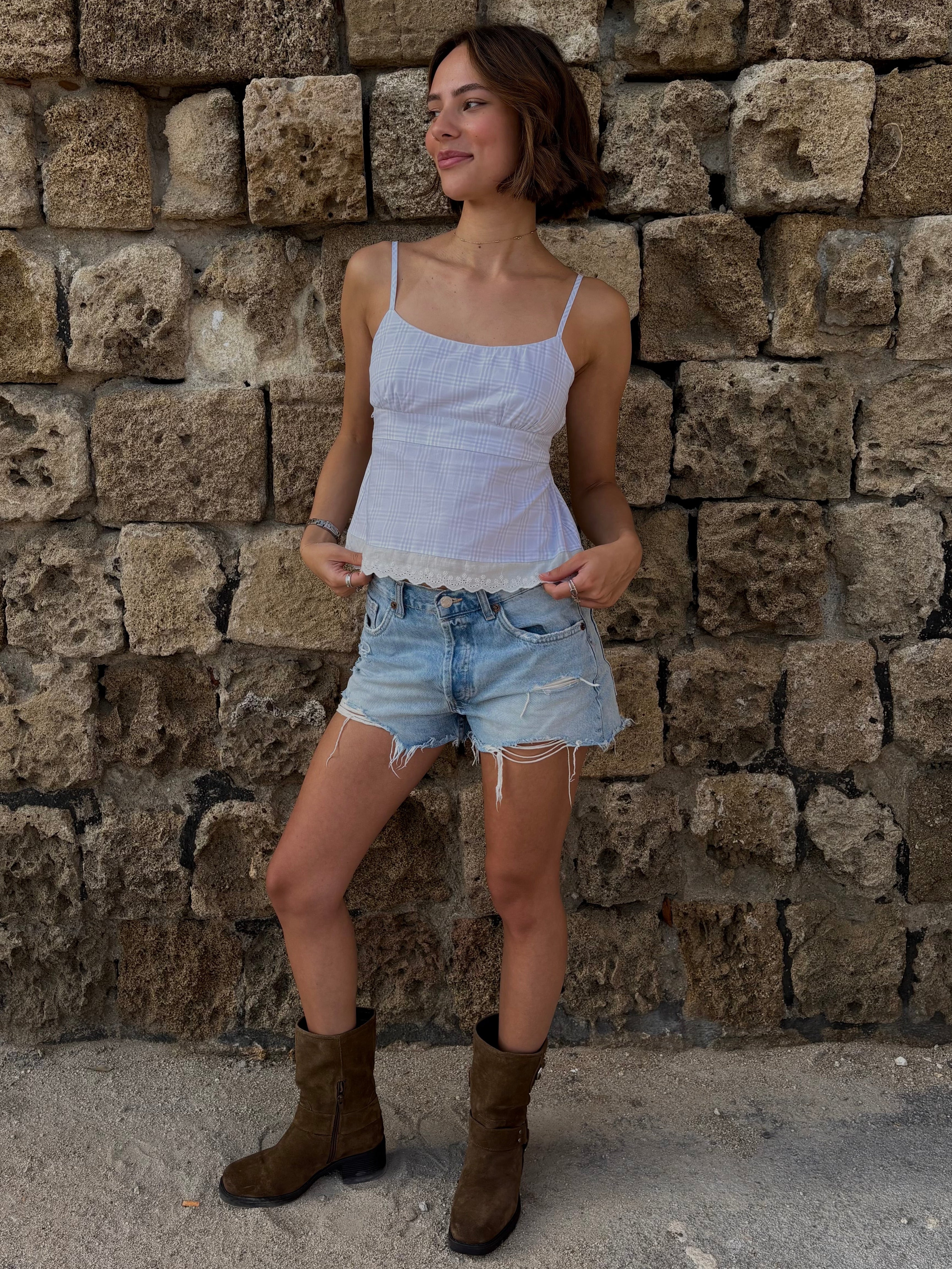 Sylvie Top - Blue Check