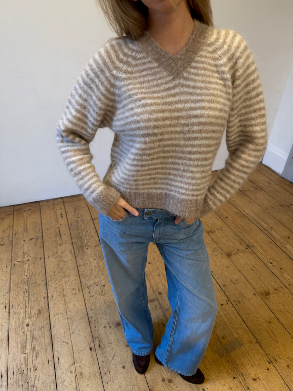 Orla Jumper - Beige Stripe