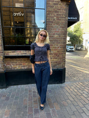 The Ines Blouse - Black Polka Dot (Short Sleeve)
