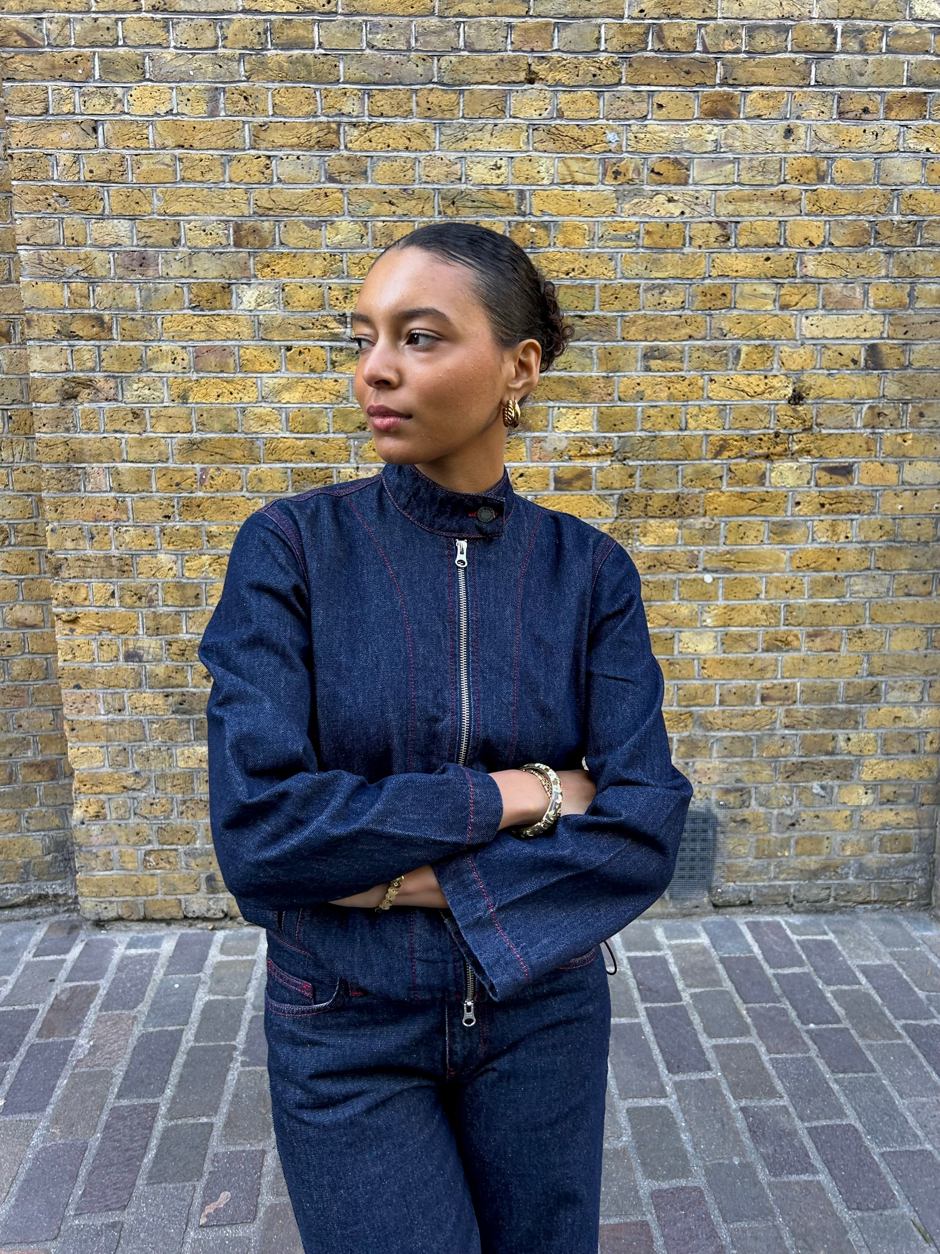 The Nina Jacket - Indigo & Red