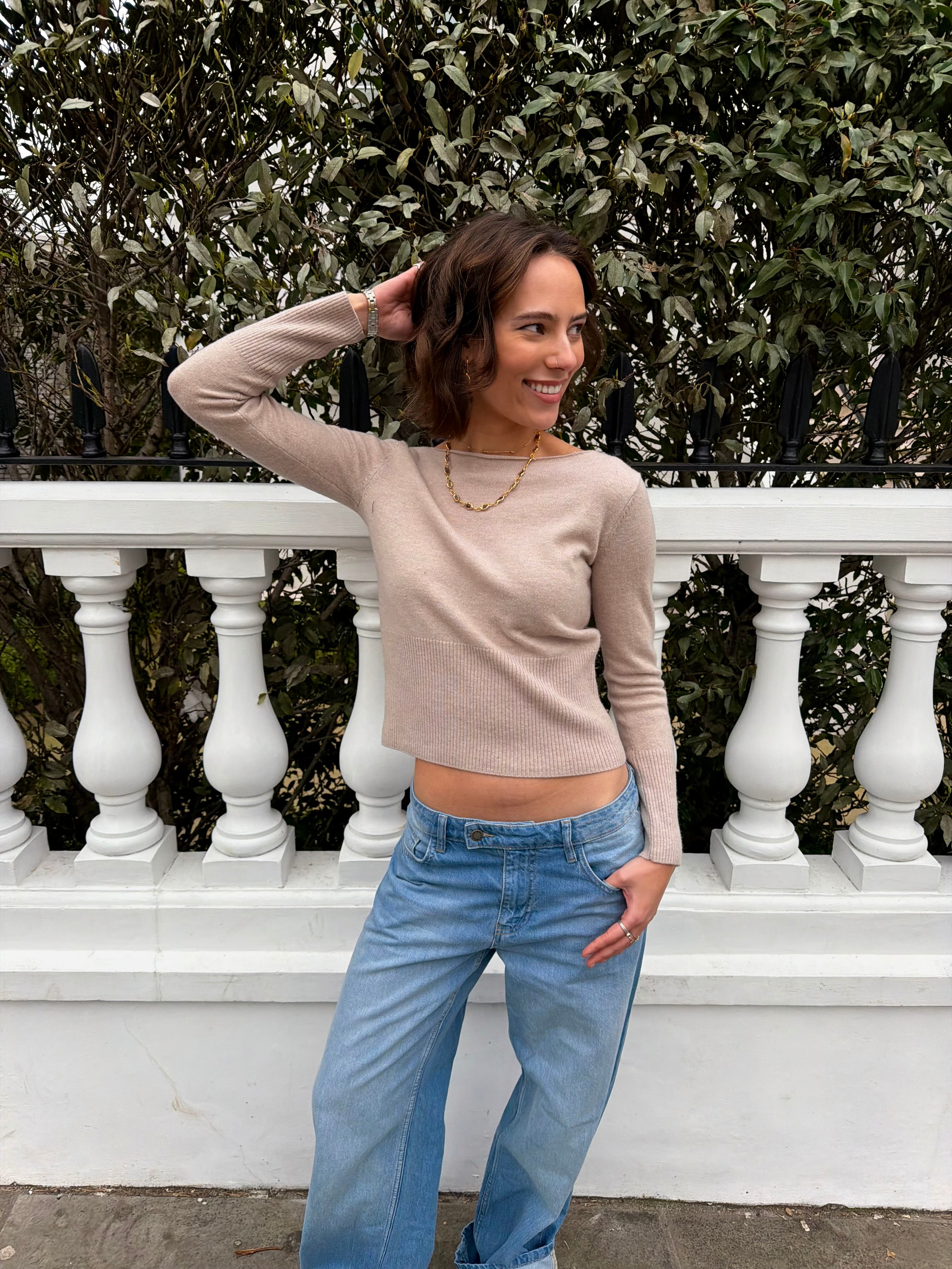 Mia Knit Top - Beige