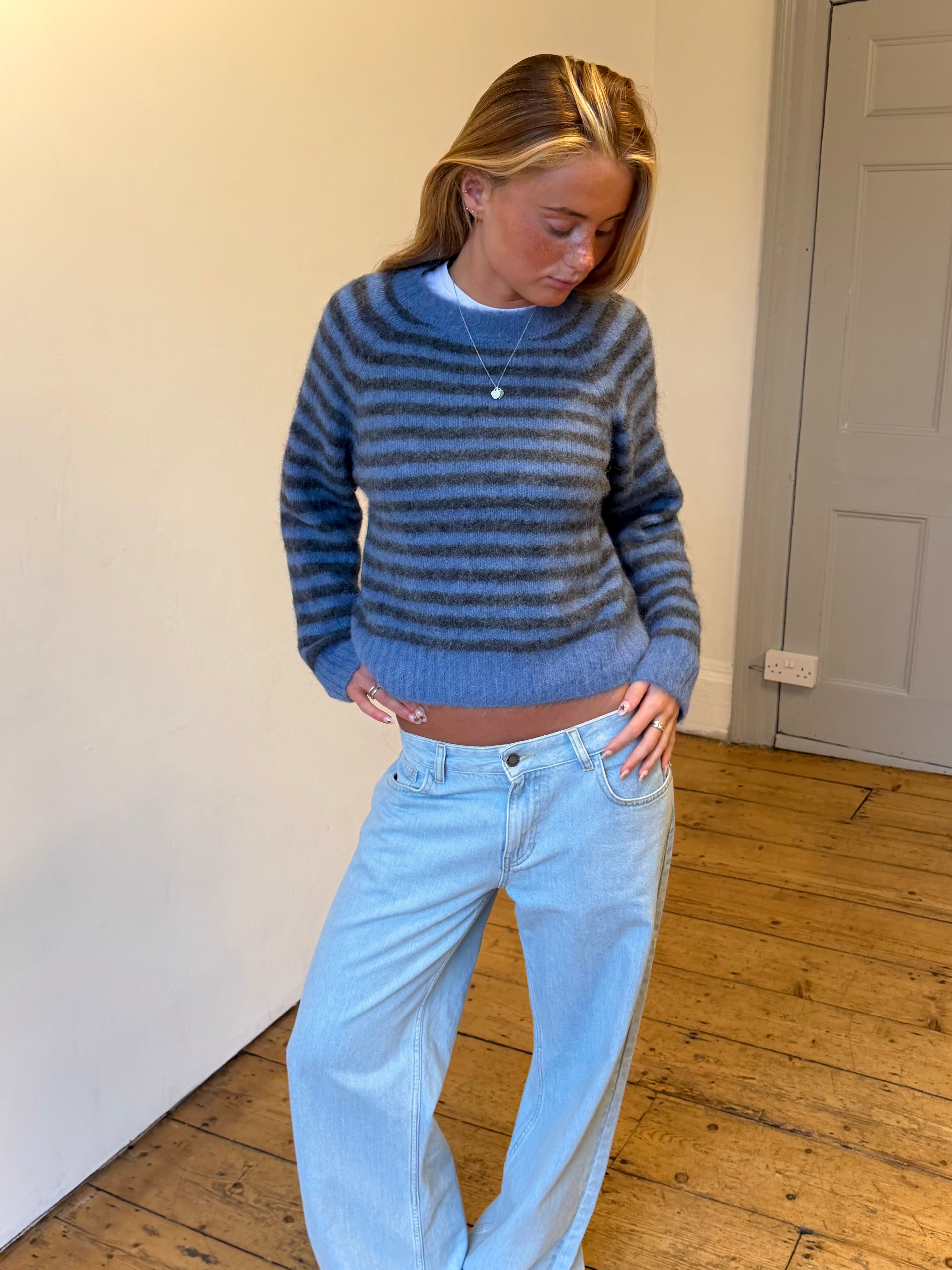 Cara Jumper - Blue & Grey