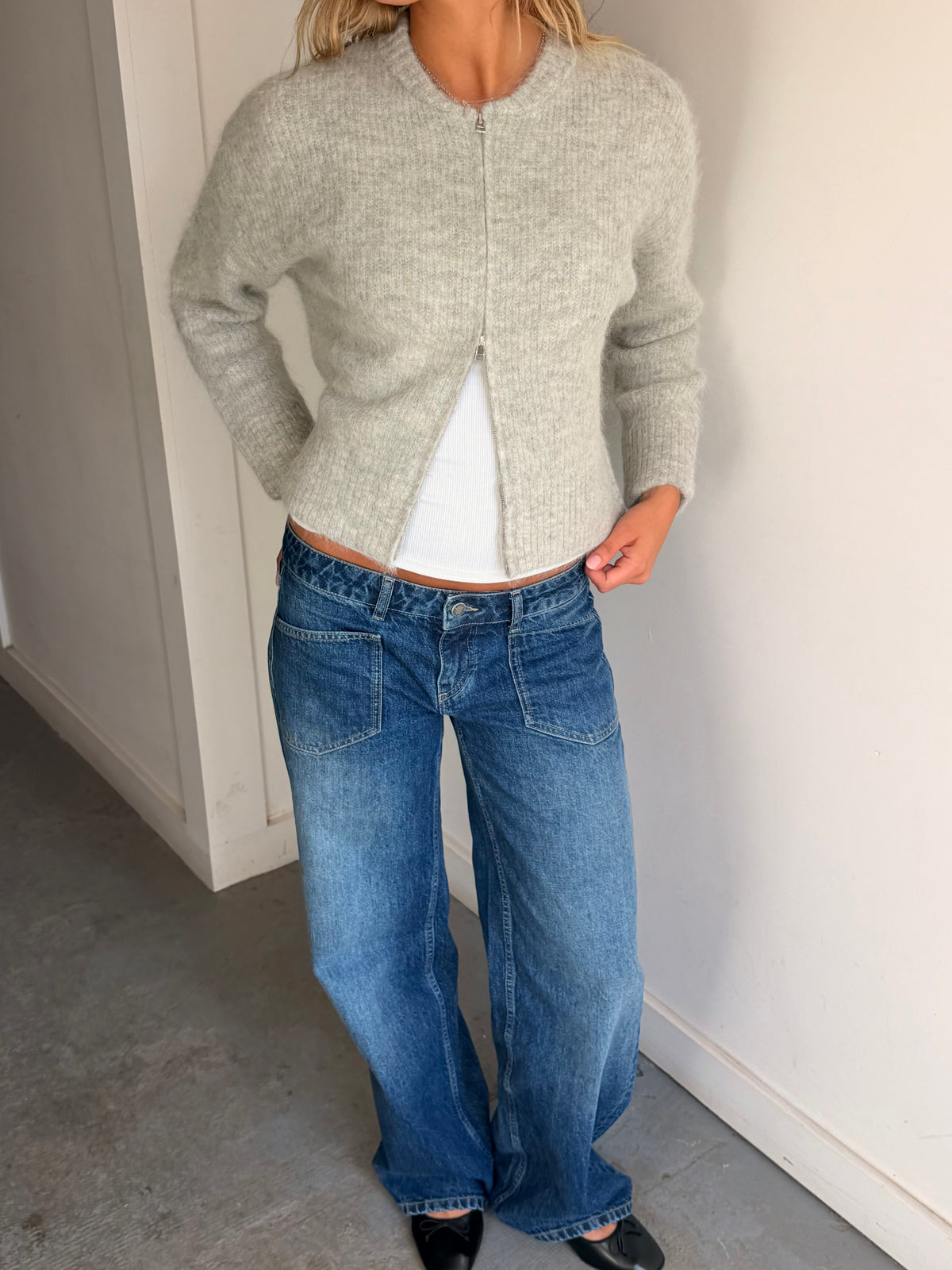 Dual Zip Bomber - Light Grey