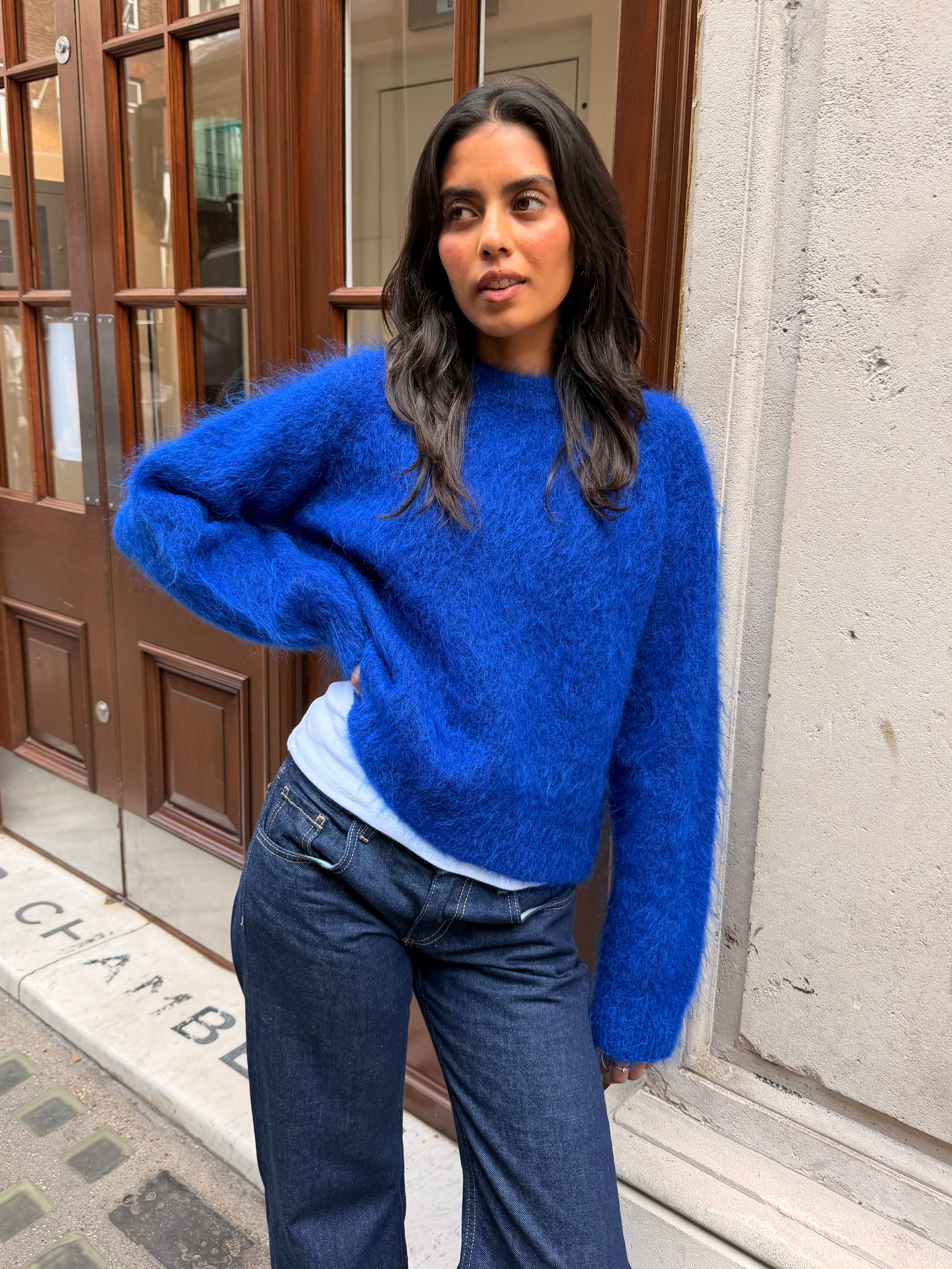 Florence Crew Neck Jumper - Cobalt
