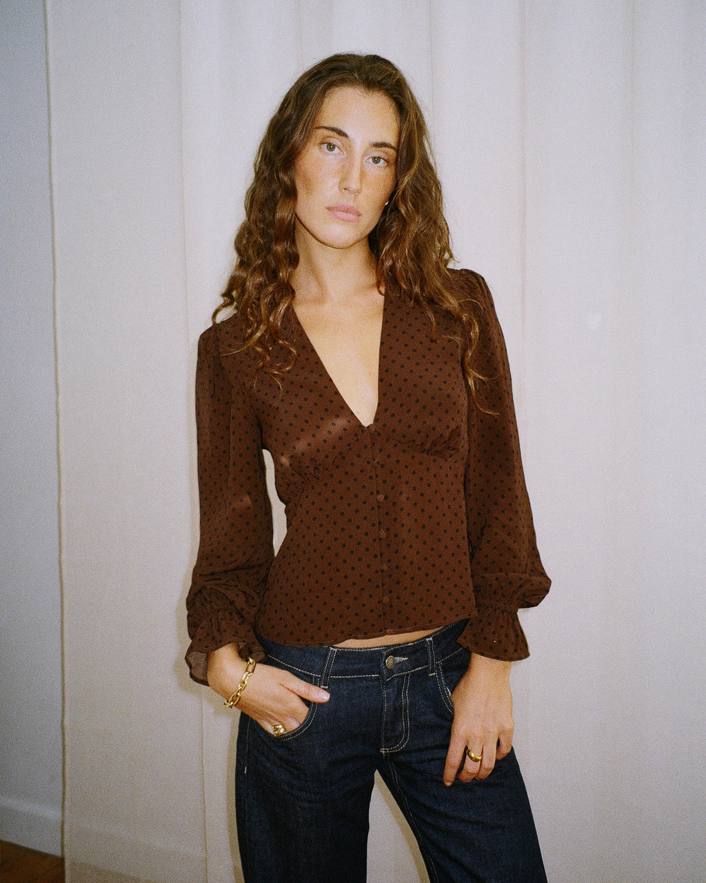 Della Blouse - Brown