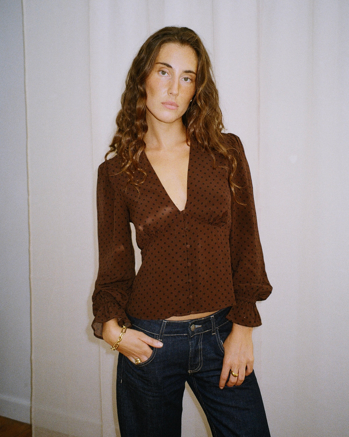 Della Blouse - Brown