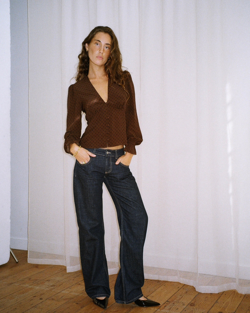 Della Blouse - Brown