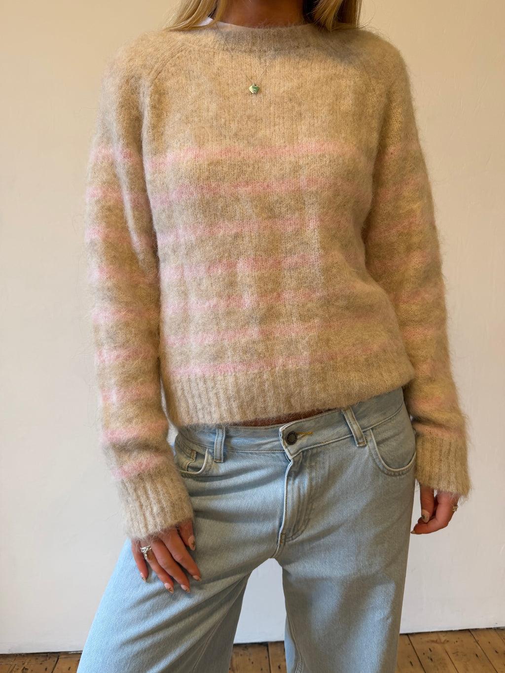 Cara Jumper - Beige & Pink