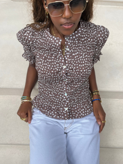 The Esme Blouse - Cocoa