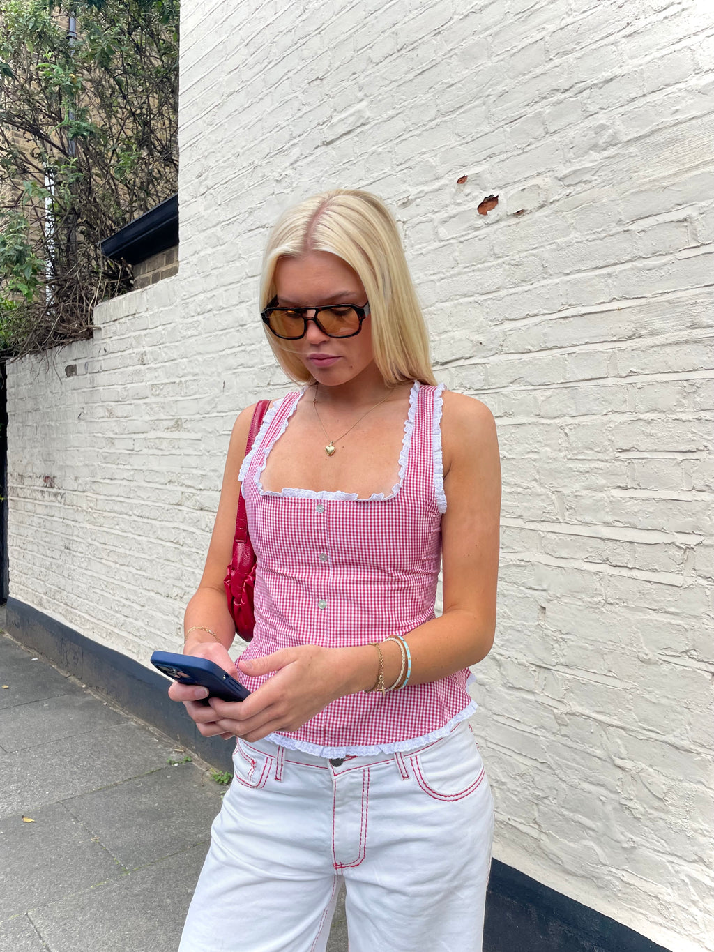 Lola Top - Red Gingham