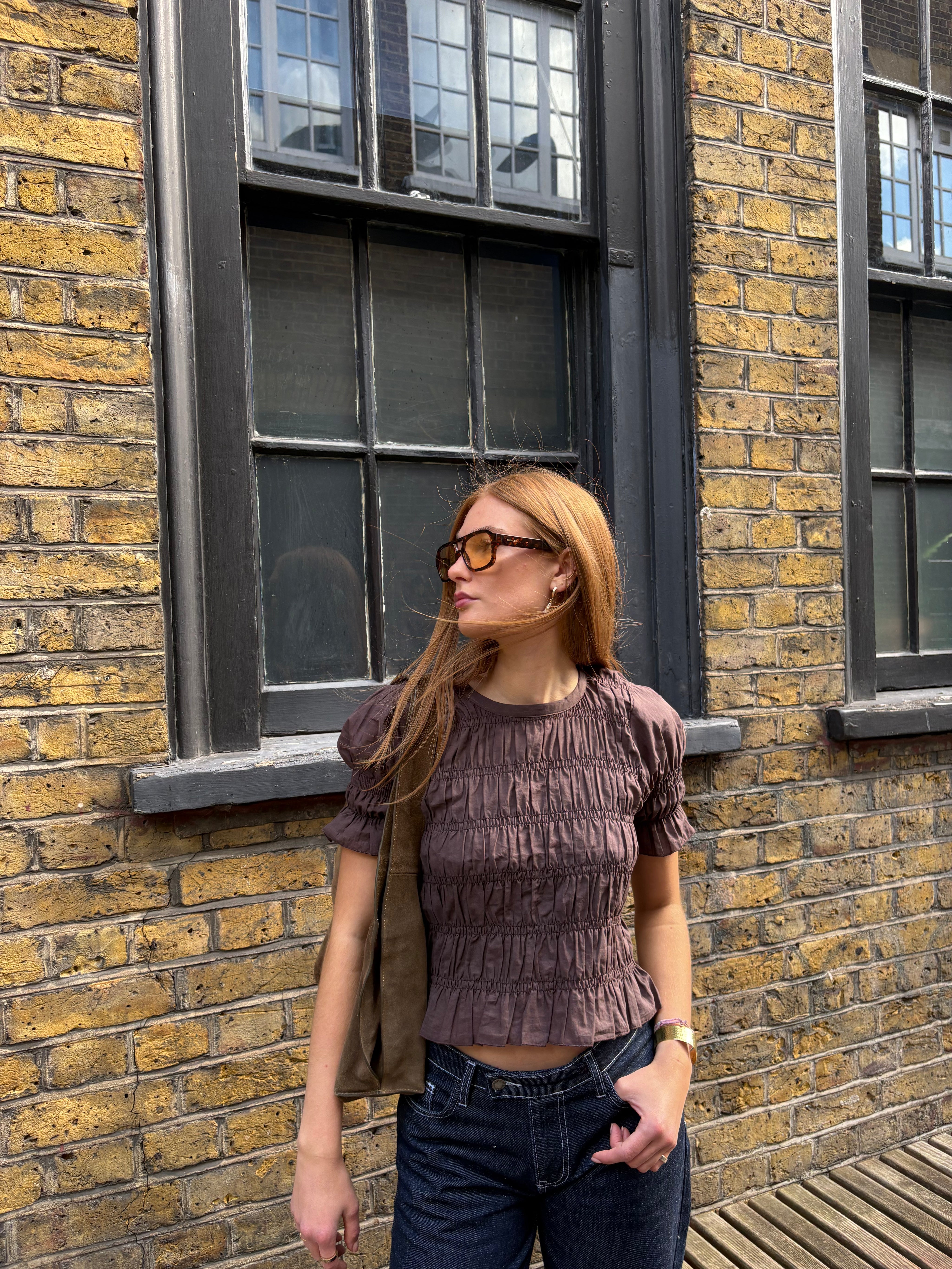 The Emmie Blouse - Brown