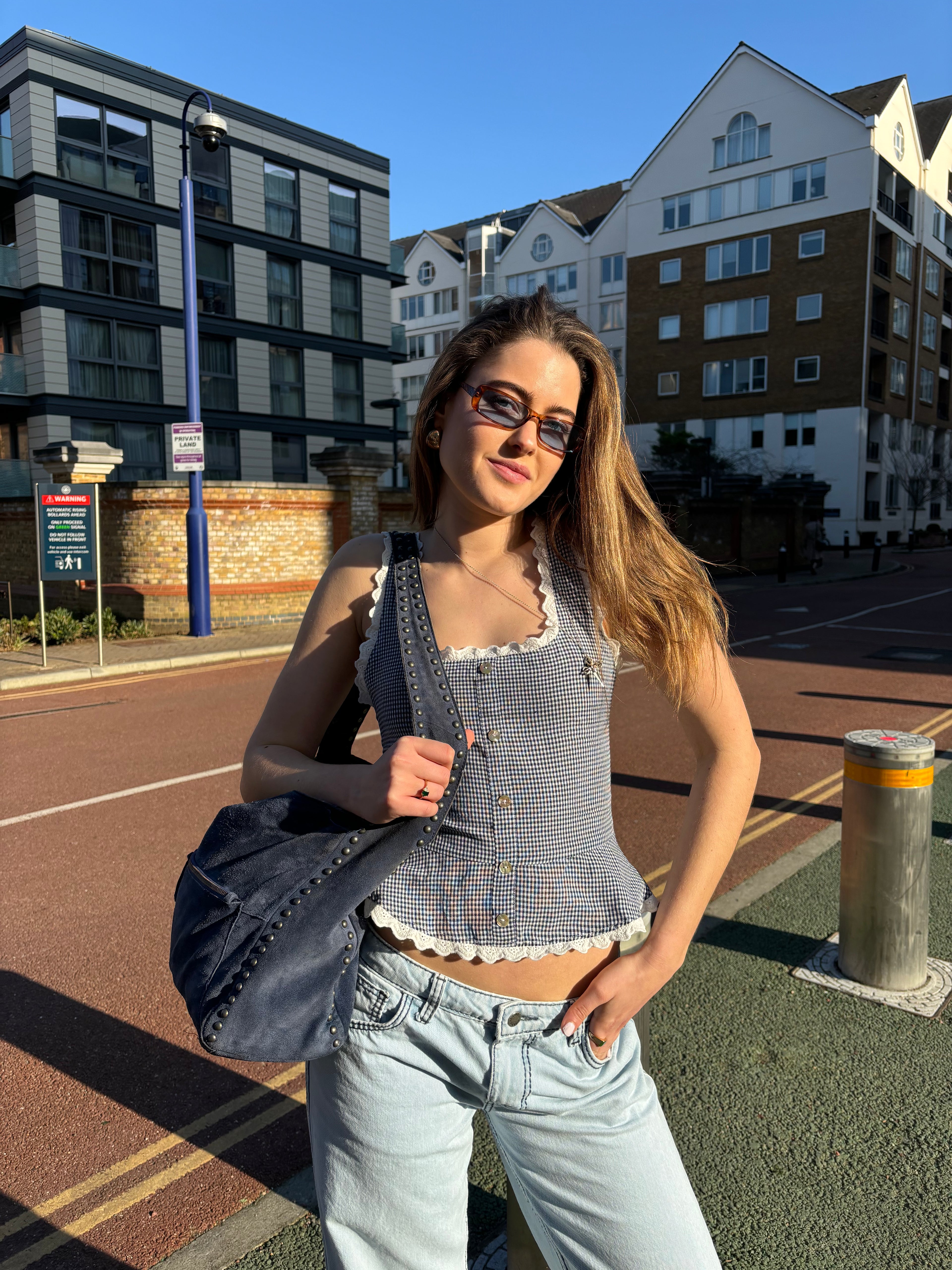 Lola Top - Blue Gingham