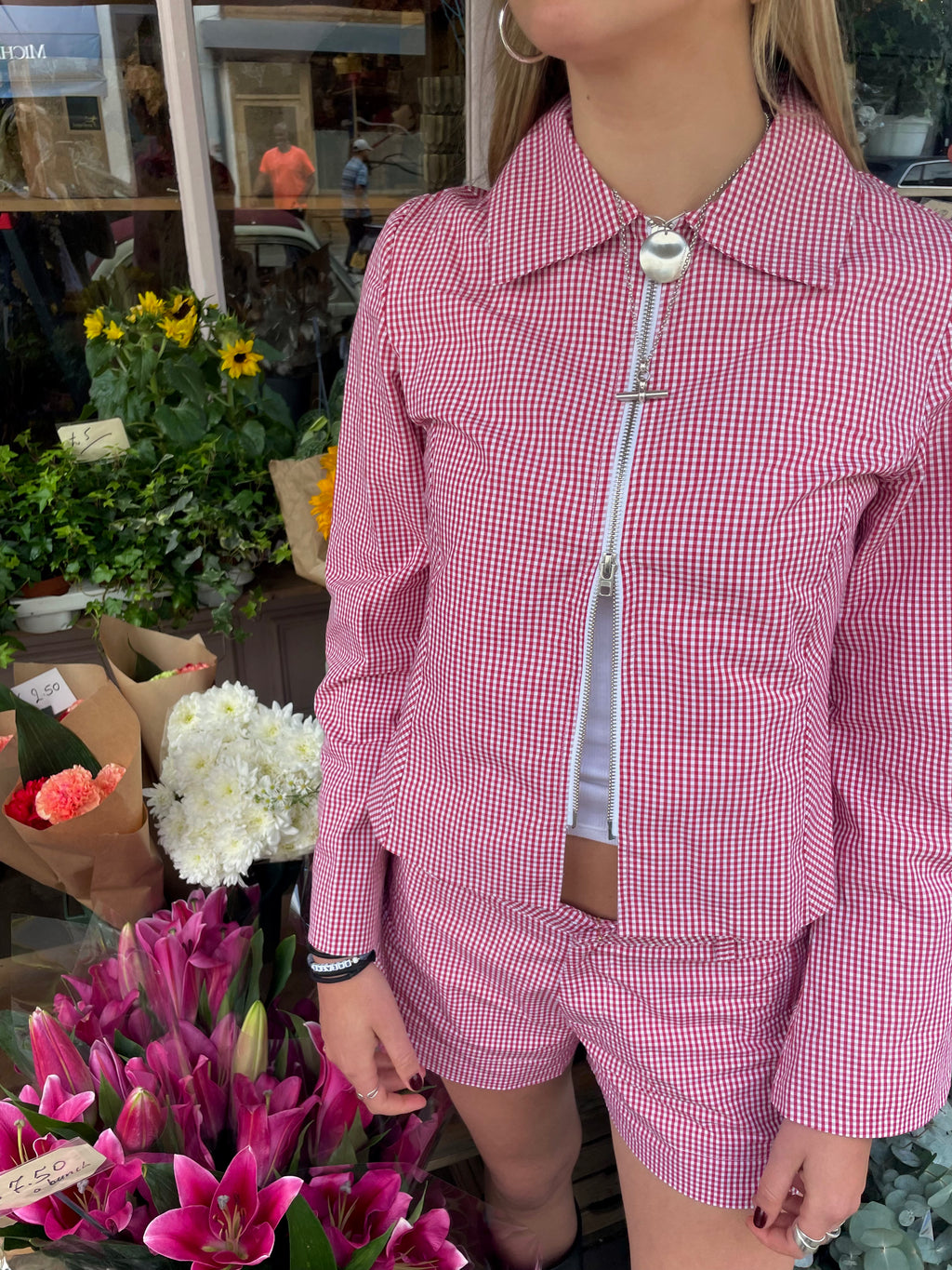 The Polly Jacket - Red Gingham