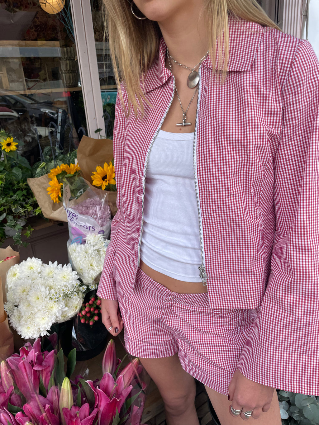 The Polly Jacket - Red Gingham