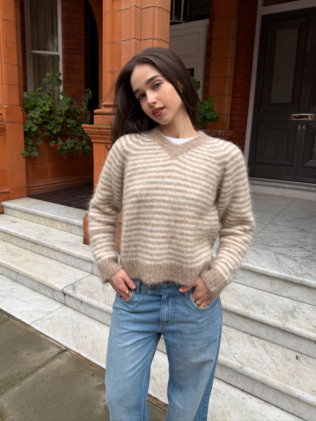 Orla Jumper - Beige Stripe