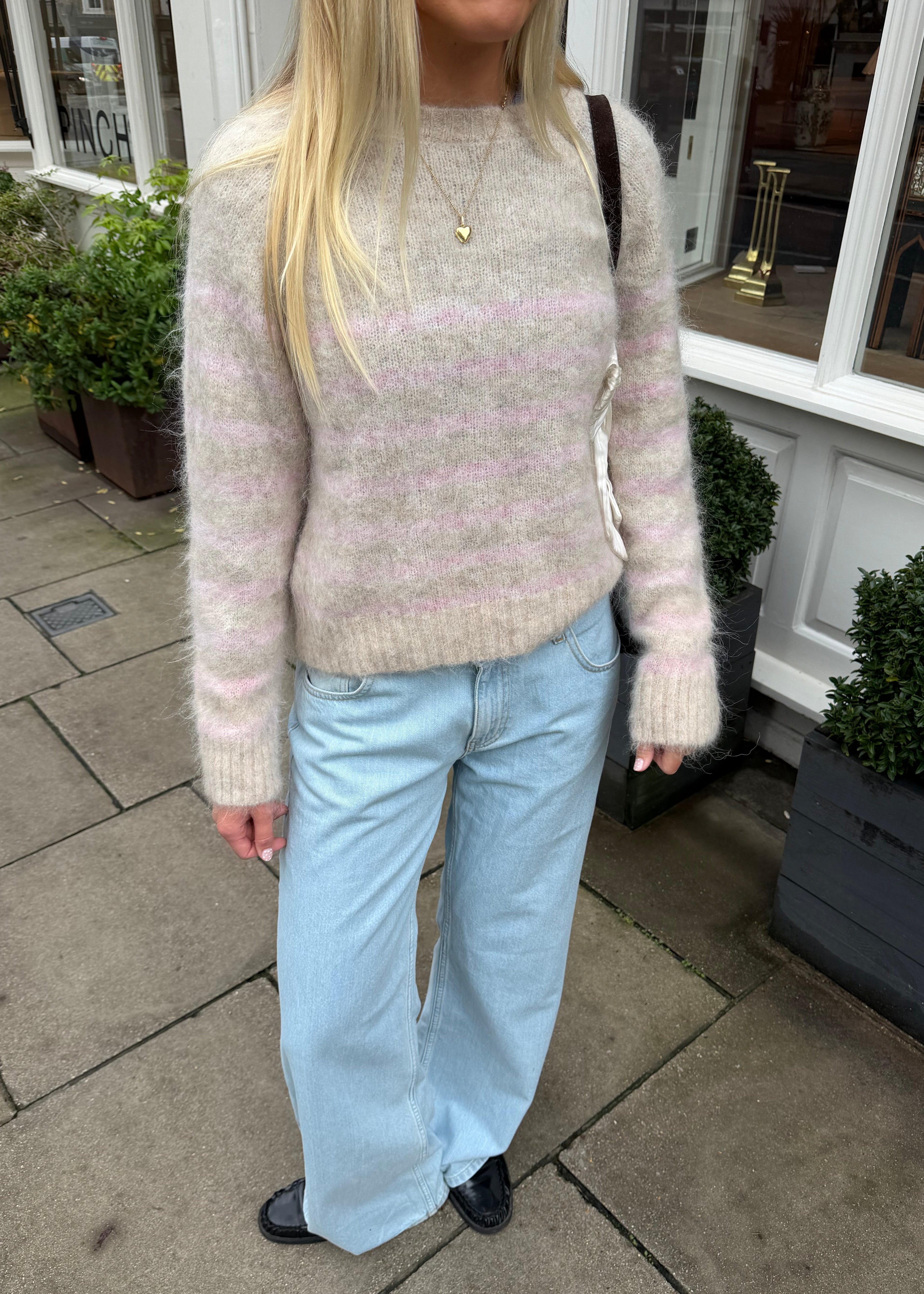 Cara Jumper - Beige & Pink