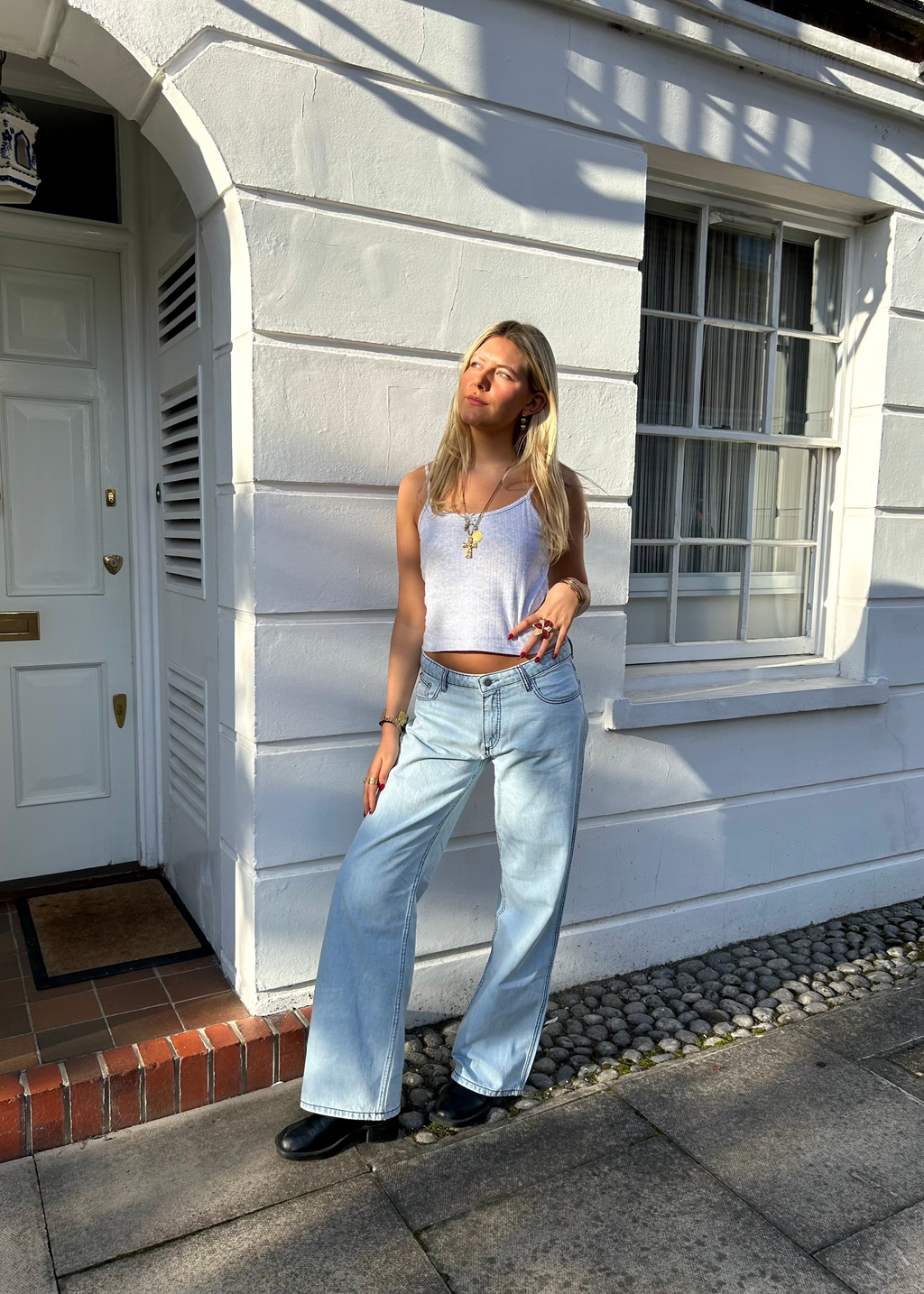 Powder Blue Jean Powder Blue Lila Jeans | Low Rise Wide Leg Jeans – Minka Dink London